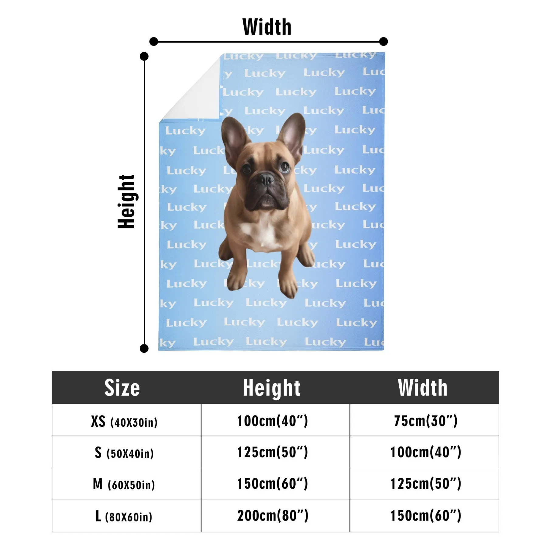 Custom Fuzzy Fleece Blanket with Pet Photo and Text