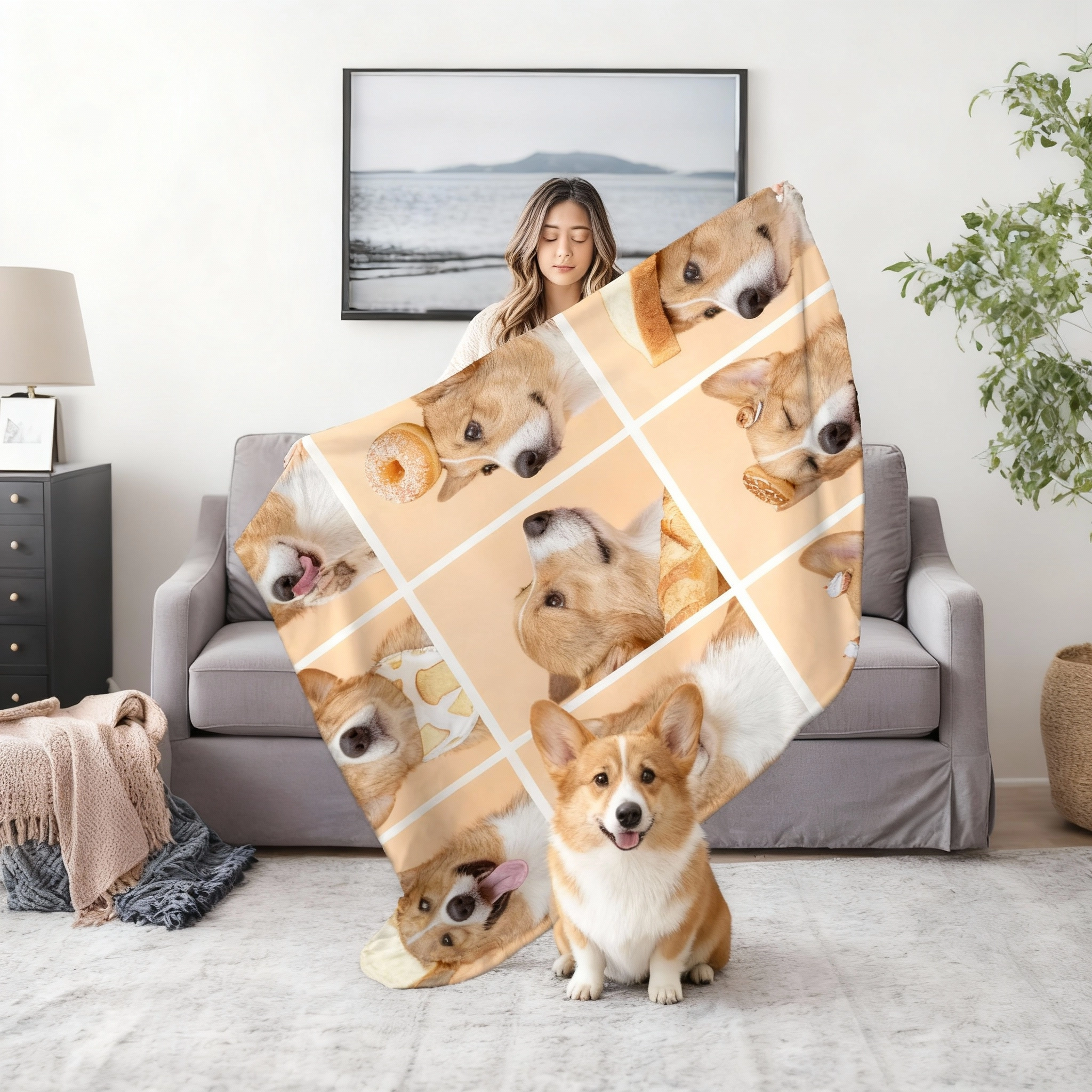 Personalized Pet Bakery 9-Grid Blanket