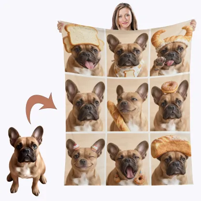 Personalized Pet Bakery 9-Grid Blanket