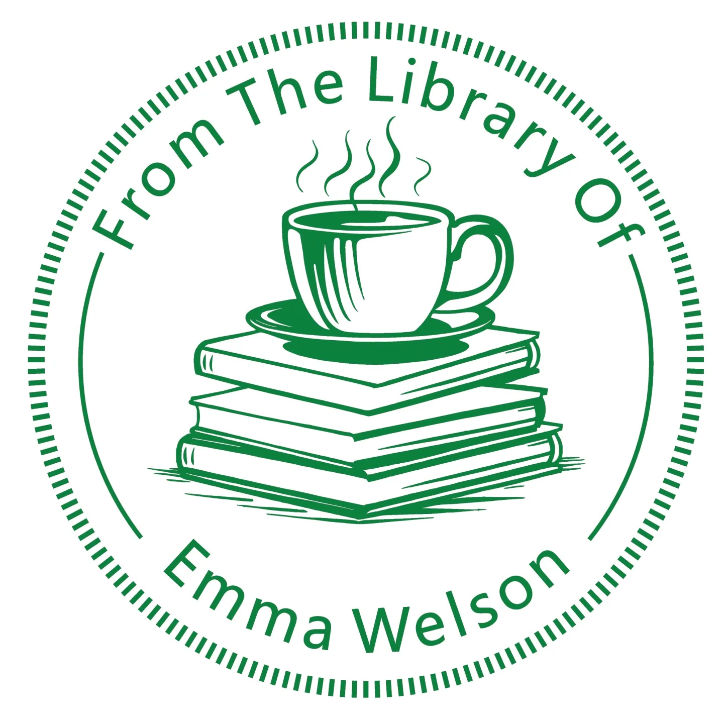 Custom Text From The Library Of Stamp Wood Handle Stamp Self-inking Stamp Book Embosser