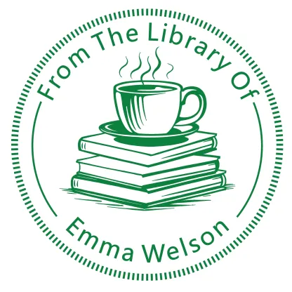 Custom Text From The Library Of Stamp Wood Handle Stamp Self-inking Stamp Book Embosser