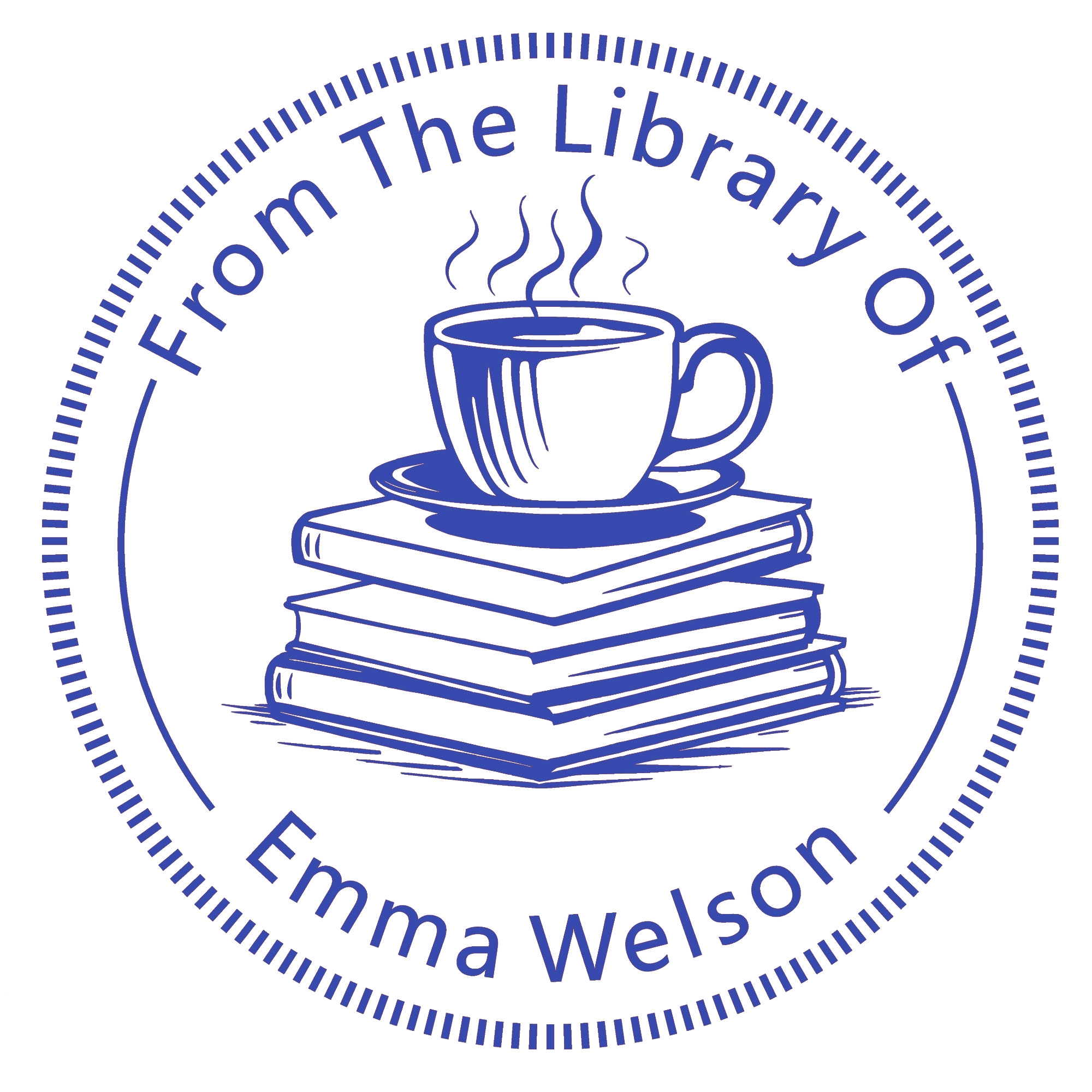 Custom Text From The Library Of Stamp Wood Handle Stamp Self-inking Stamp Book Embosser