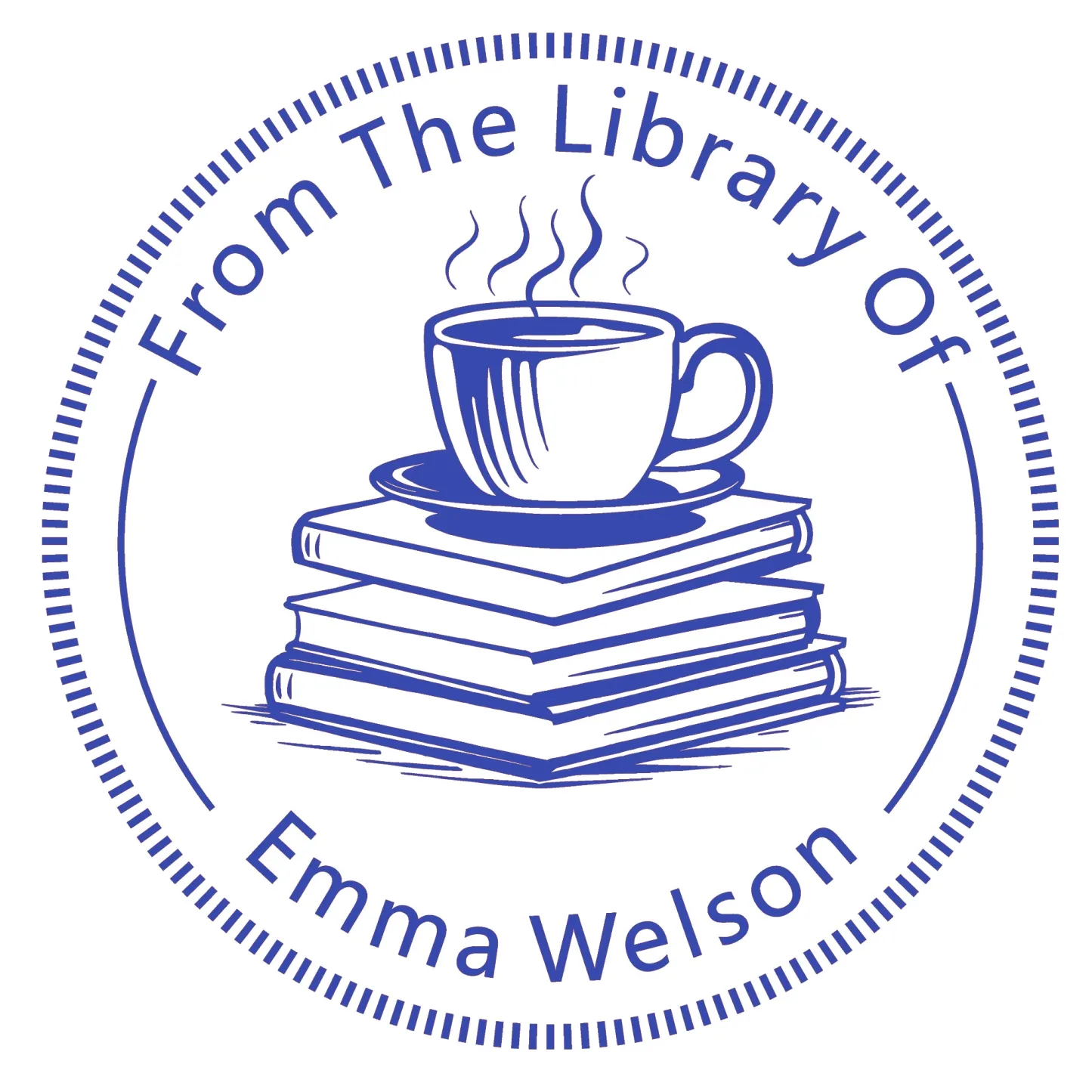 Custom Text From The Library Of Stamp Wood Handle Stamp Self-inking Stamp Book Embosser