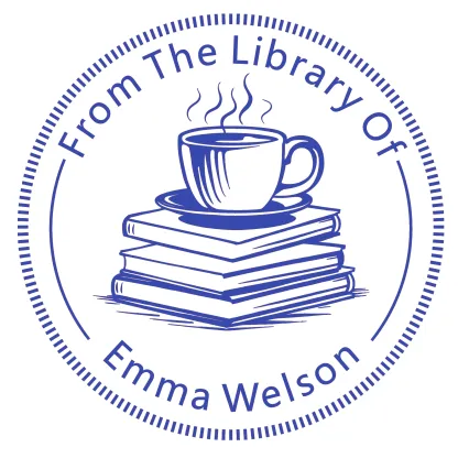 Custom Text From The Library Of Stamp Wood Handle Stamp Self-inking Stamp Book Embosser
