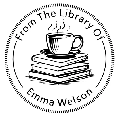 Custom Text From The Library Of Stamp Wood Handle Stamp Self-inking Stamp Book Embosser