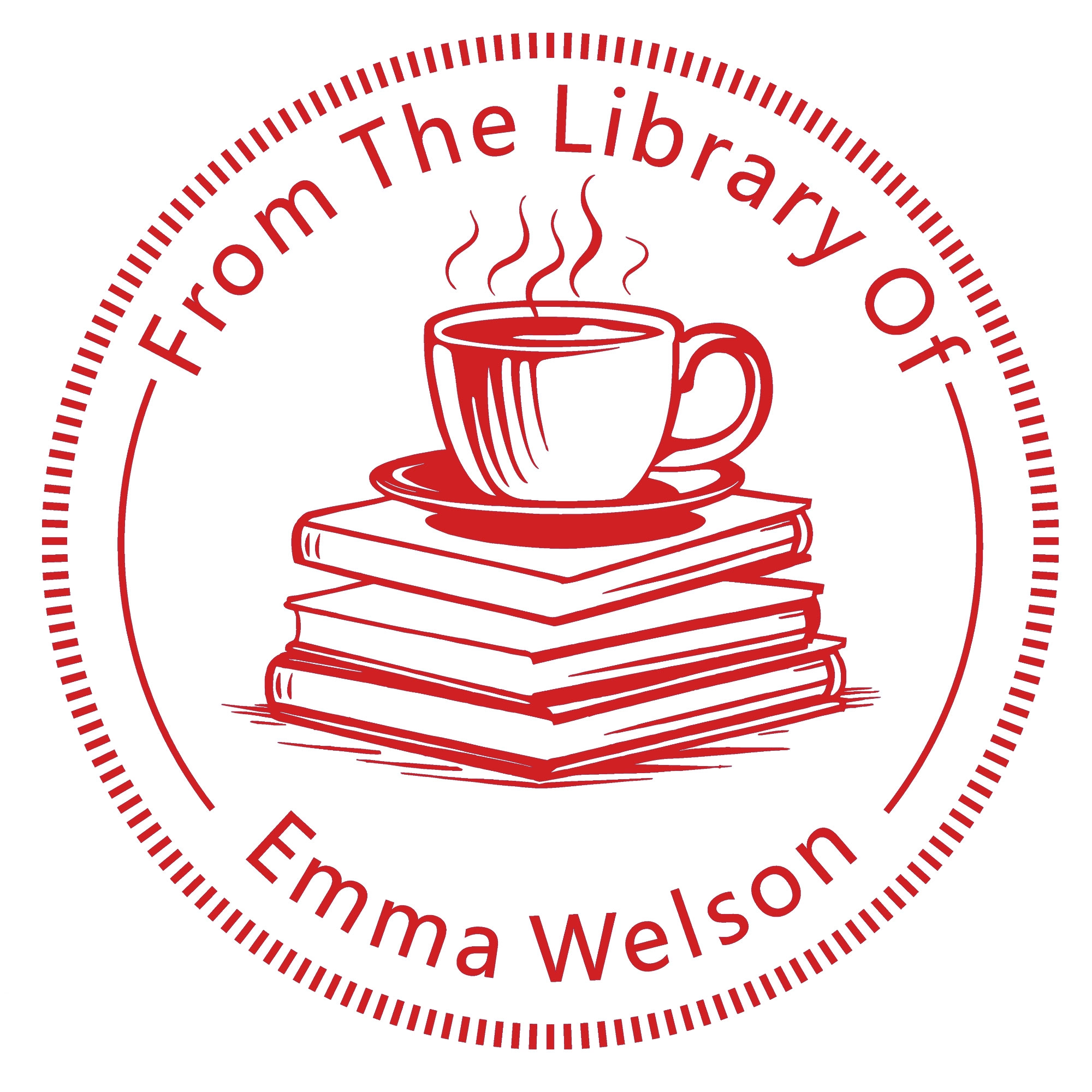 Custom Text From The Library Of Stamp Wood Handle Stamp Self-inking Stamp Book Embosser