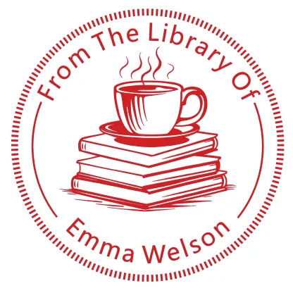 Custom Text From The Library Of Stamp Wood Handle Stamp Self-inking Stamp Book Embosser