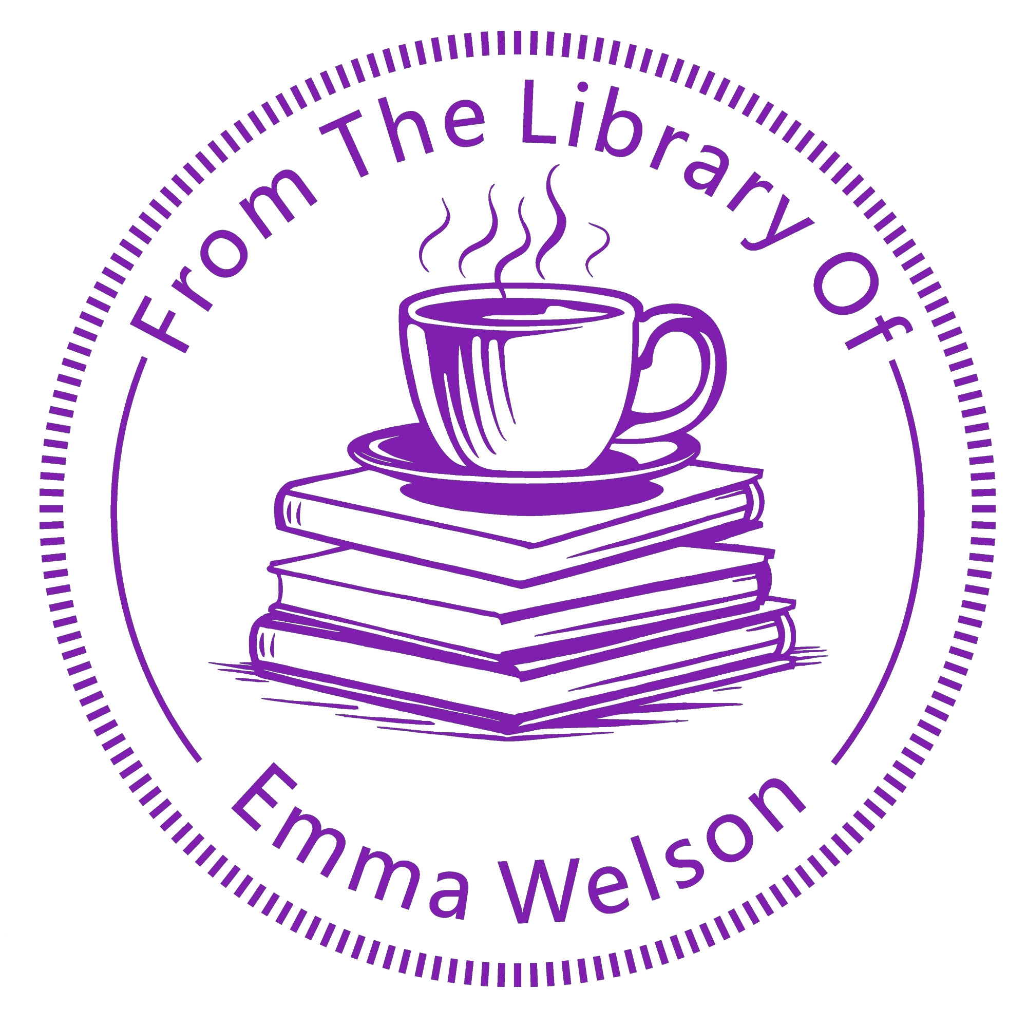 Custom Text From The Library Of Stamp Wood Handle Stamp Self-inking Stamp Book Embosser