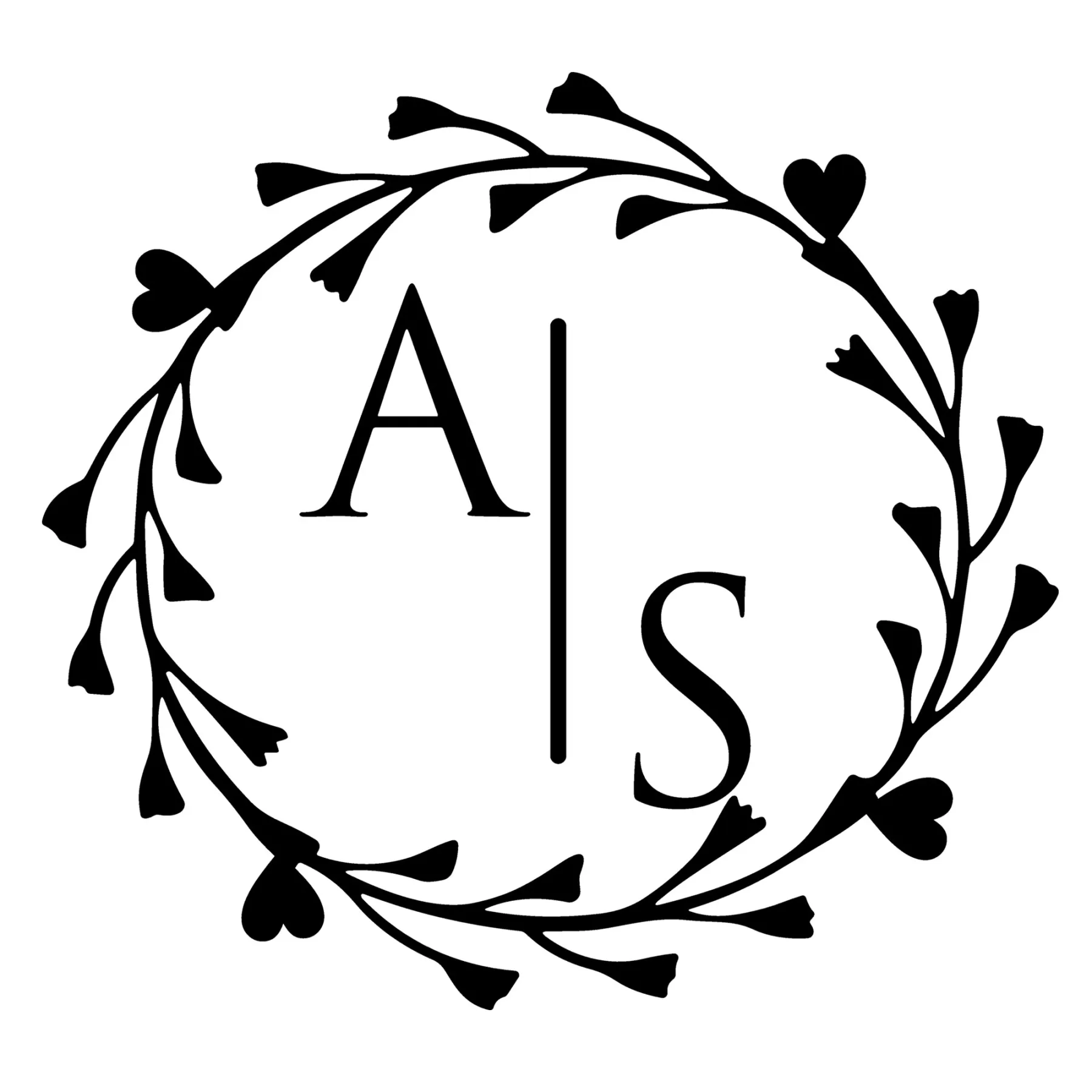 Custom Double Initials Wedding Stamp Wood Handle Stamp Self-inking Stamp Book Embosser