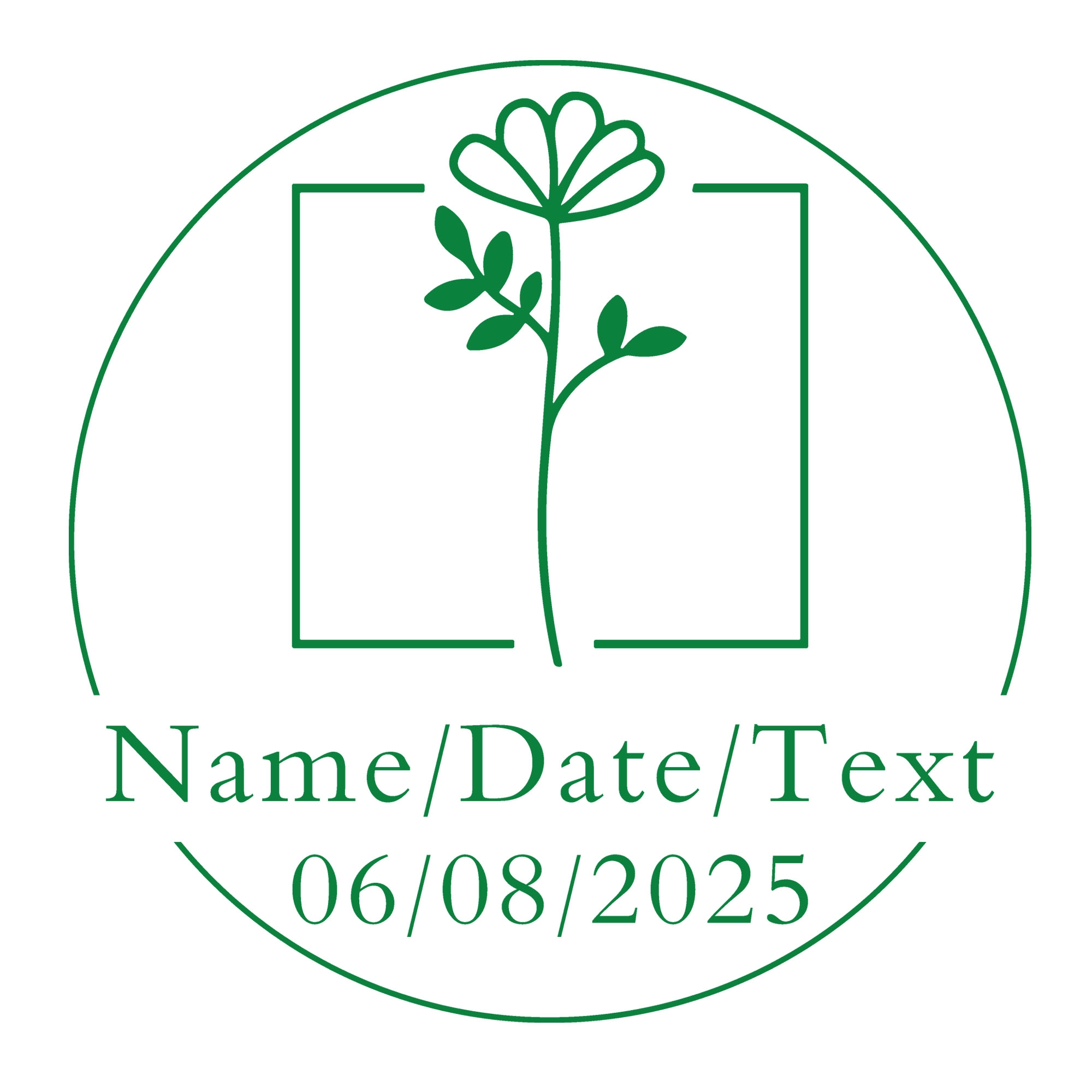 Custom Text Floral Stamp Wood Handle Stamp Self-inking Stamp Book Embosser