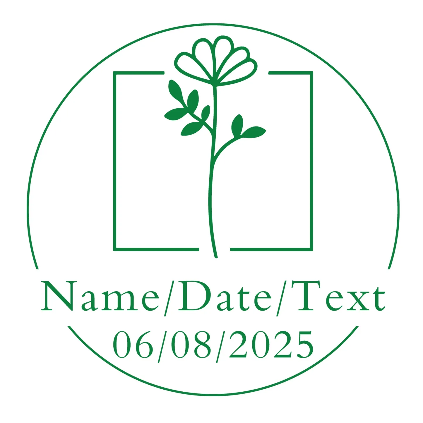 Custom Text Floral Stamp Wood Handle Stamp Self-inking Stamp Book Embosser