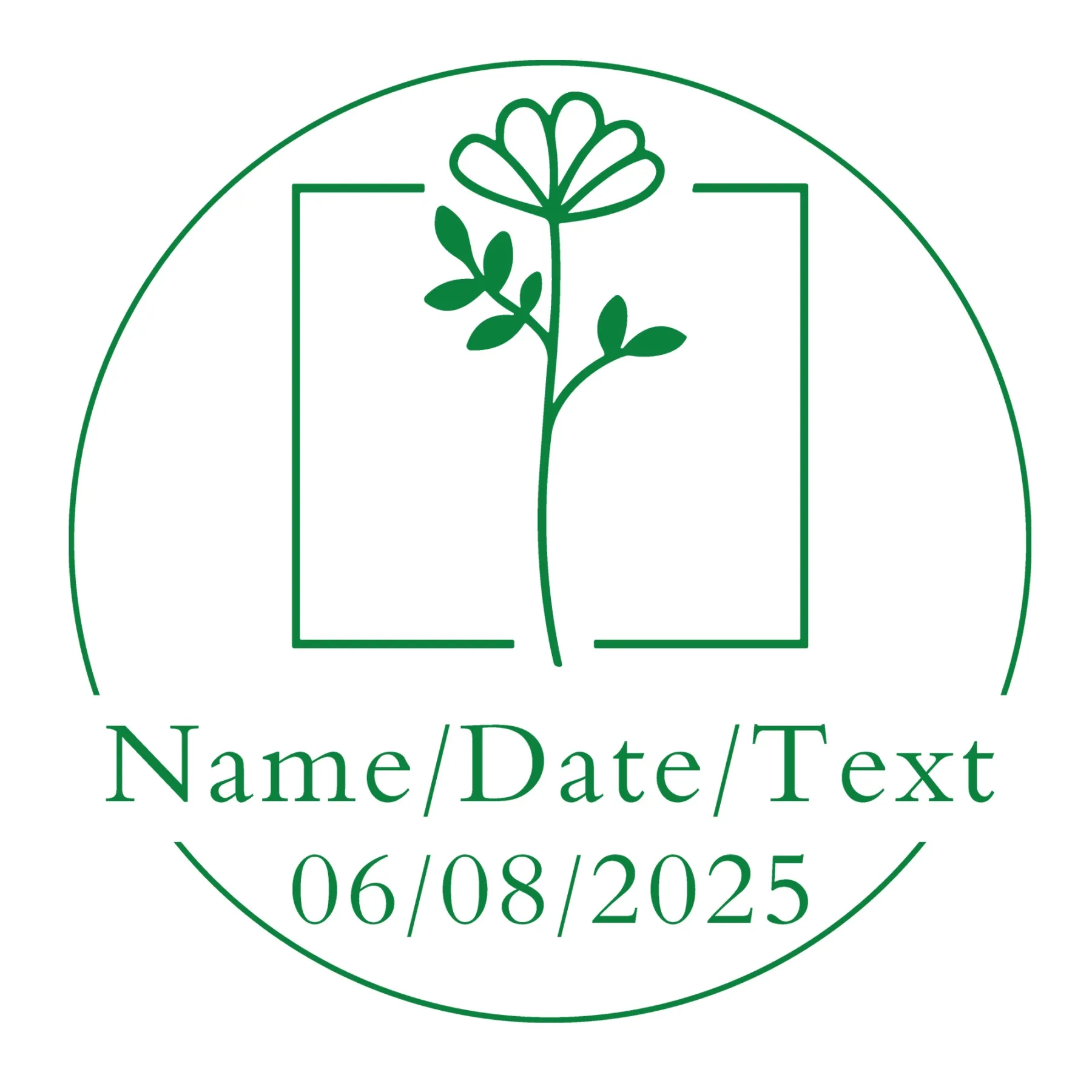 Custom Text Floral Stamp Wood Handle Stamp Self-inking Stamp Book Embosser