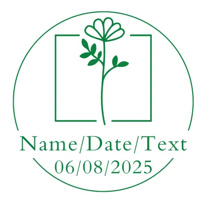 Custom Text Floral Stamp Wood Handle Stamp Self-inking Stamp Book Embosser