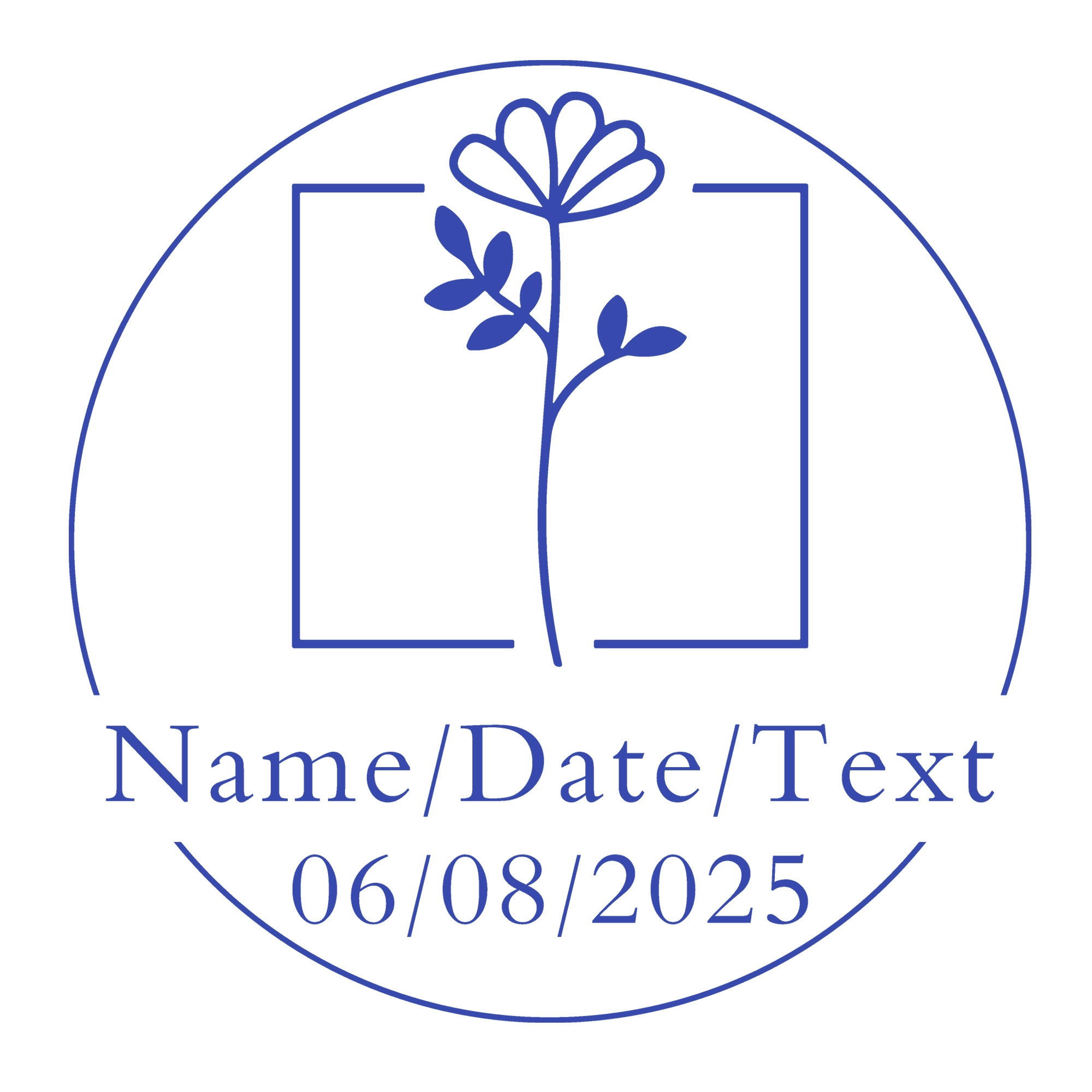 Custom Text Floral Stamp Wood Handle Stamp Self-inking Stamp Book Embosser