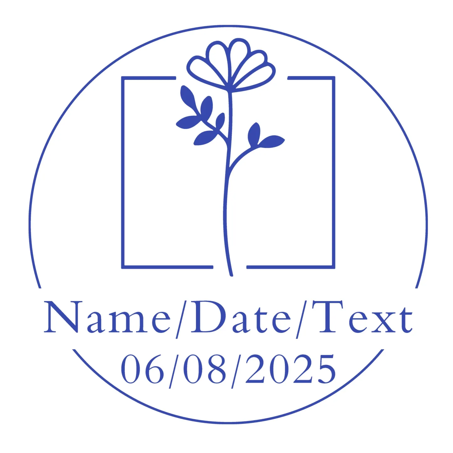 Custom Text Floral Stamp Wood Handle Stamp Self-inking Stamp Book Embosser