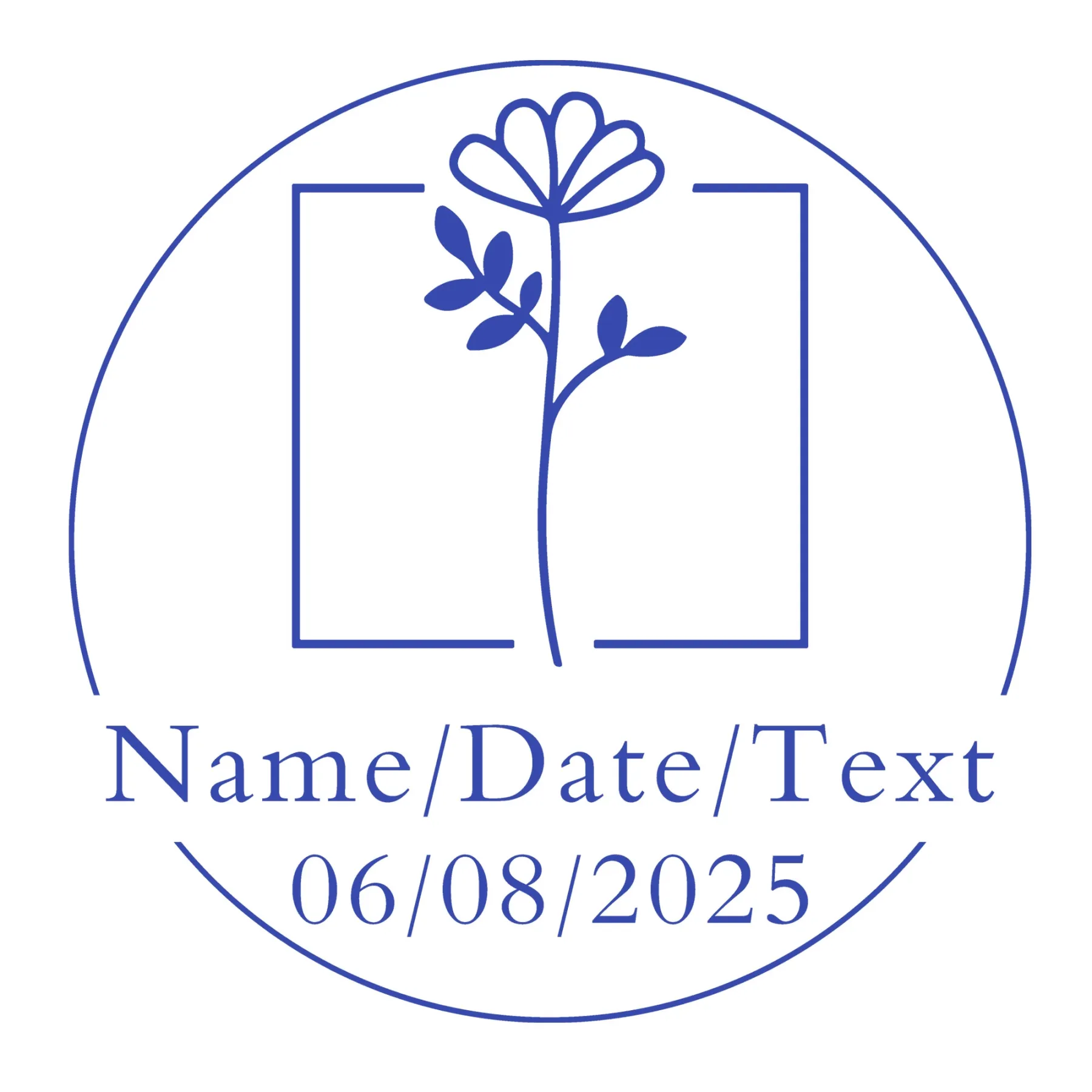 Custom Text Floral Stamp Wood Handle Stamp Self-inking Stamp Book Embosser