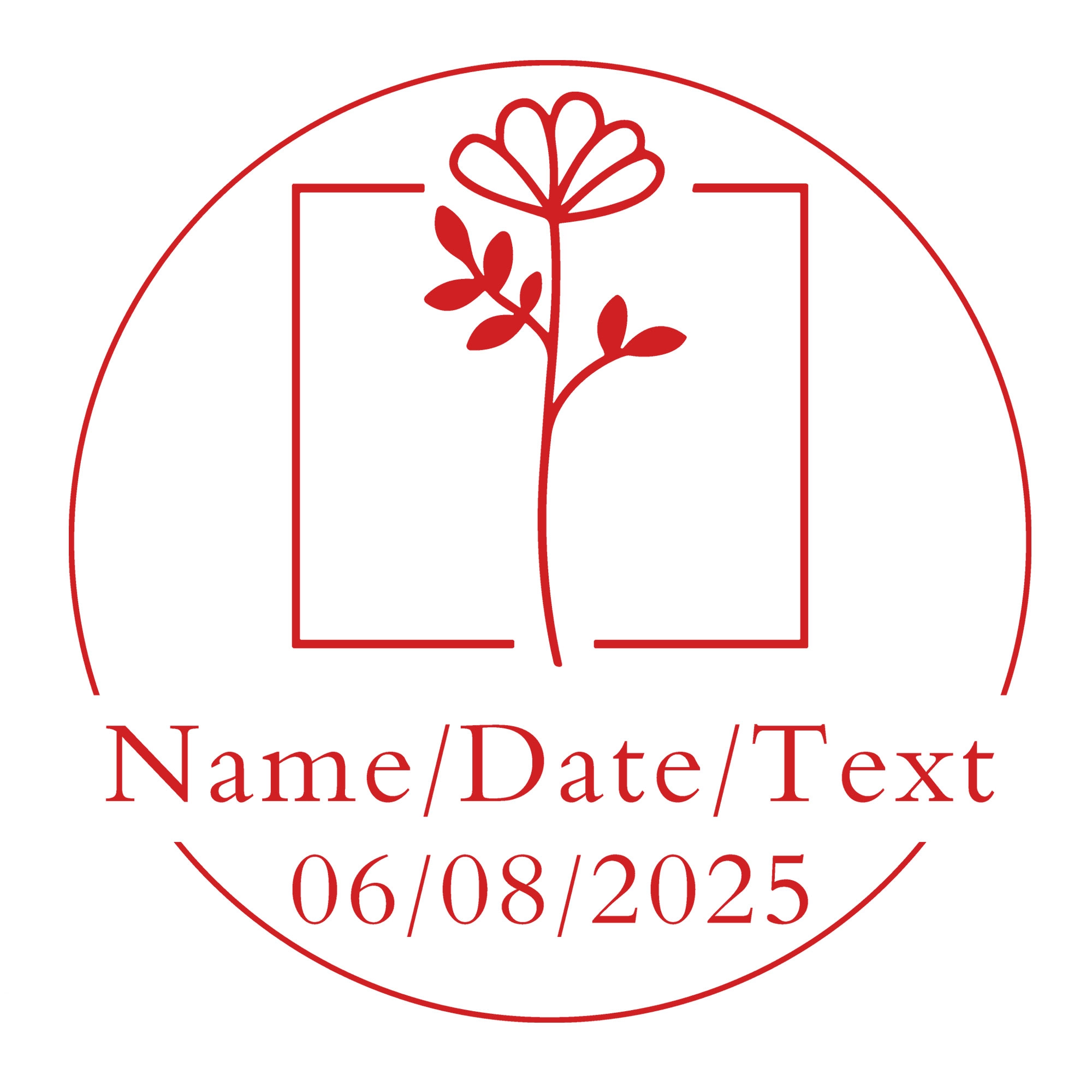 Custom Text Floral Stamp Wood Handle Stamp Self-inking Stamp Book Embosser