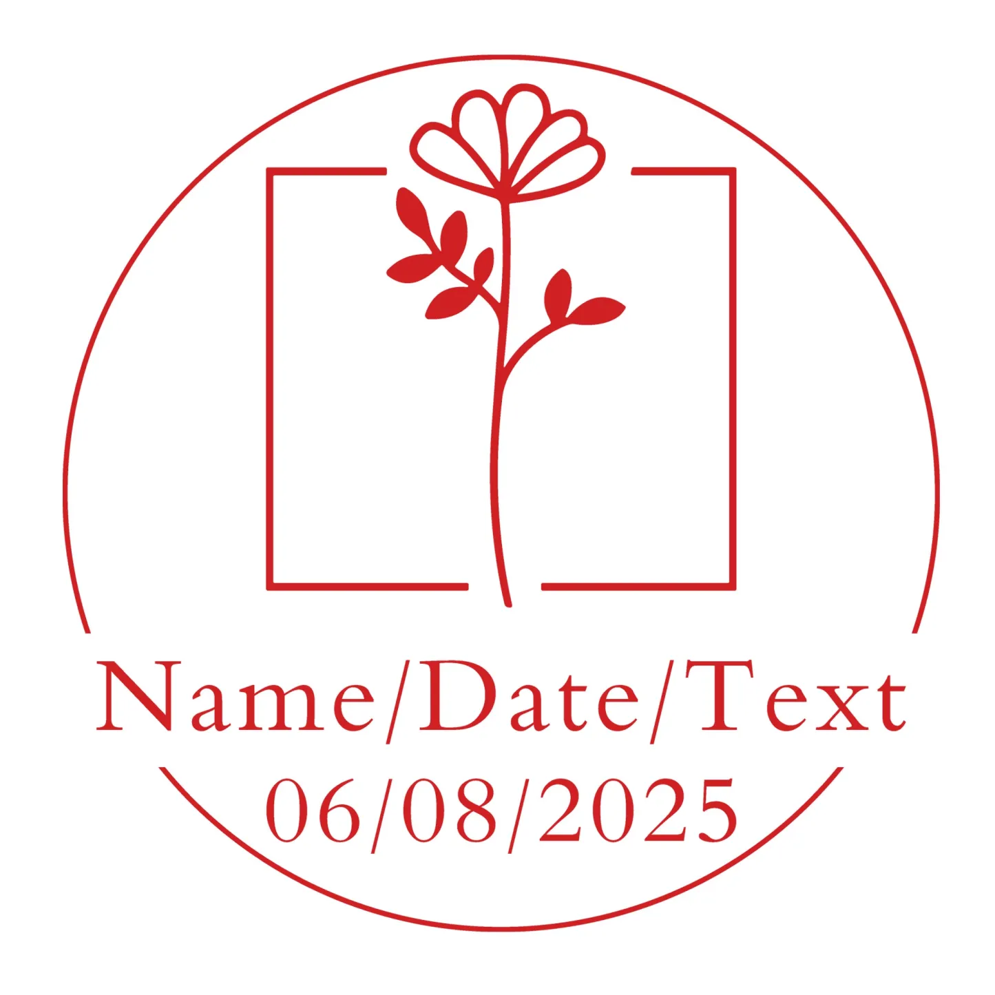 Custom Text Floral Stamp Wood Handle Stamp Self-inking Stamp Book Embosser