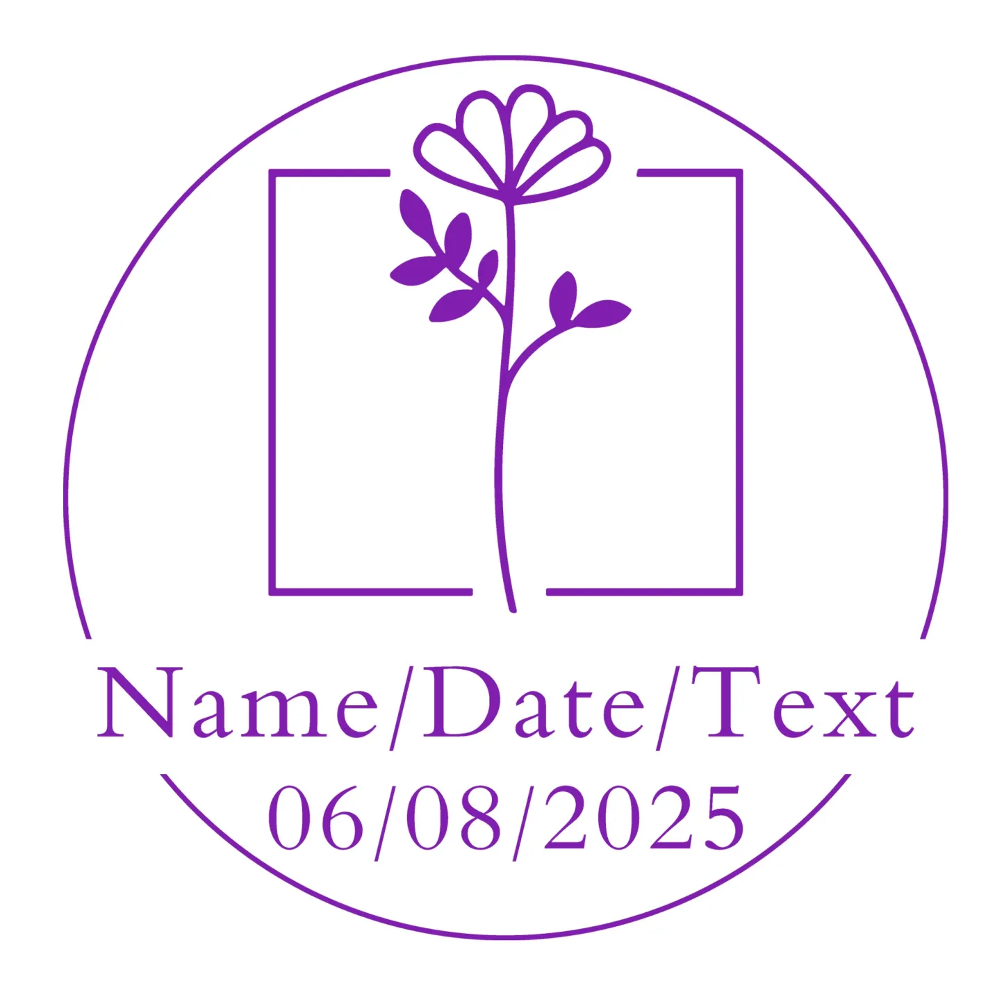 Custom Text Floral Stamp Wood Handle Stamp Self-inking Stamp Book Embosser