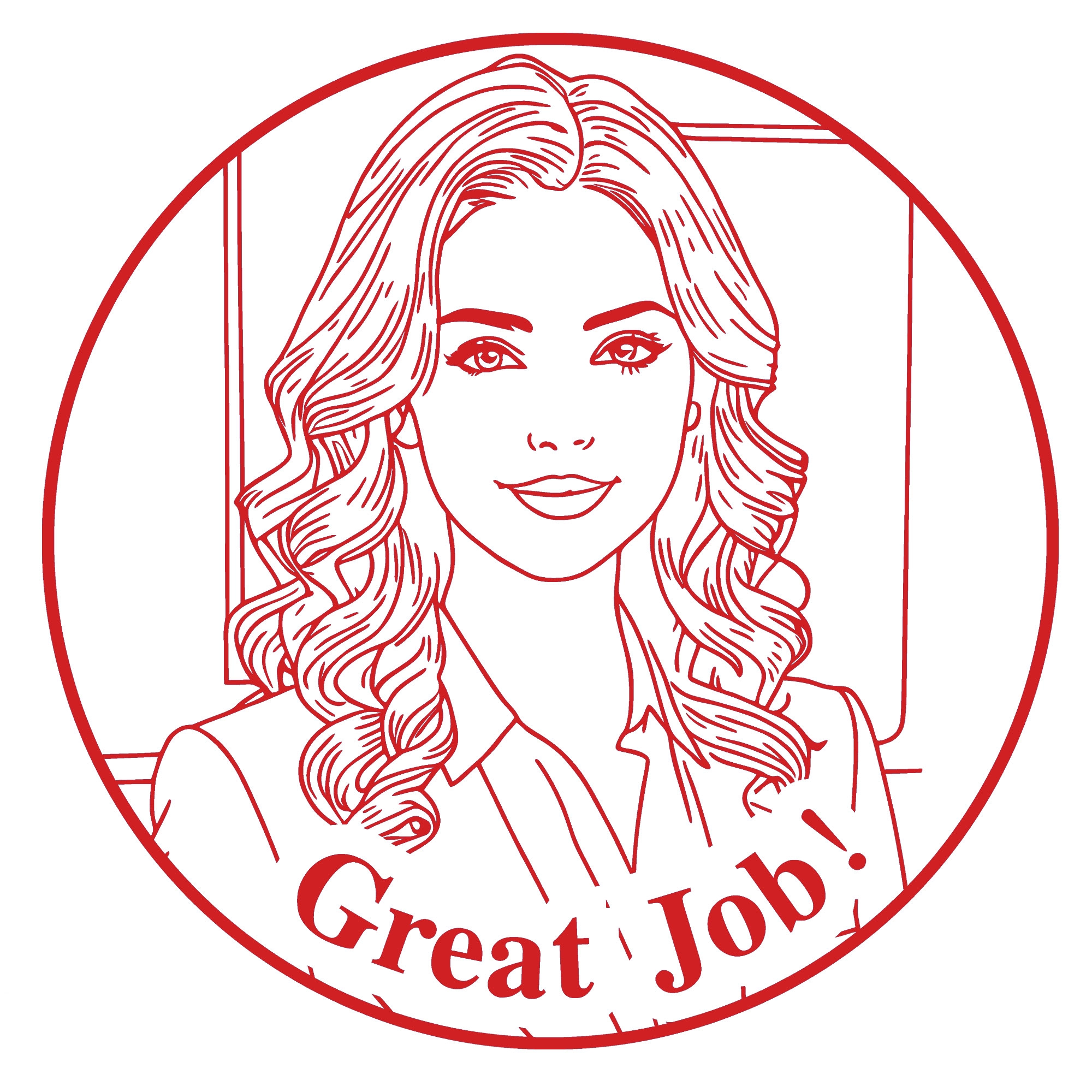 Custom Portrait Text Stamp For Teacher with Text Wood Handle Stamp Self-inking Stamp