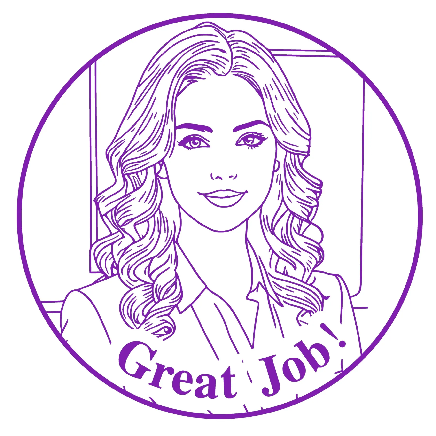 Custom Portrait Text Stamp For Teacher with Text Wood Handle Stamp Self-inking Stamp