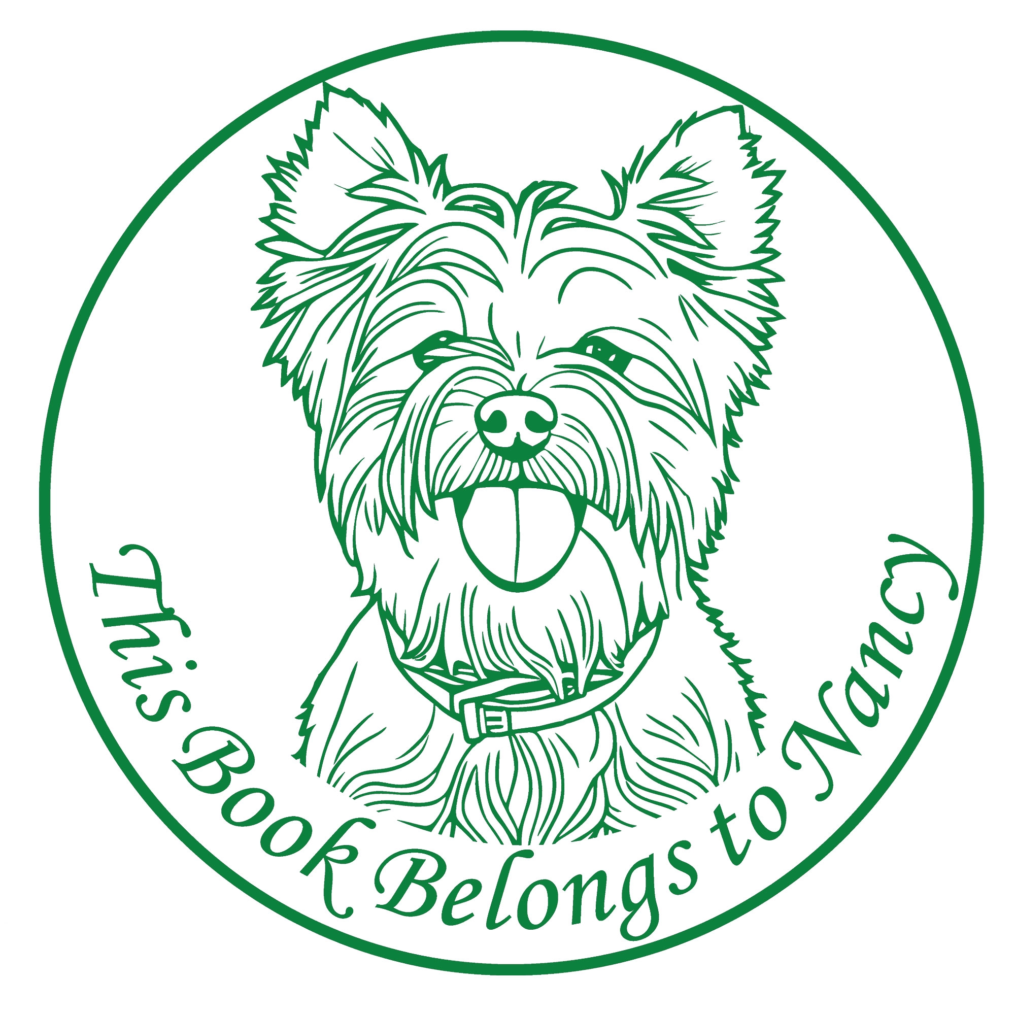 Personalized Pet Portrait Stamp with Text Wood Handle Stamp Self Inking