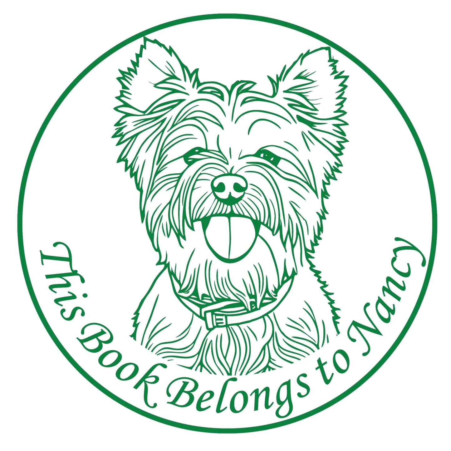 Personalized Pet Portrait Stamp with Text Wood Handle Stamp Self Inking