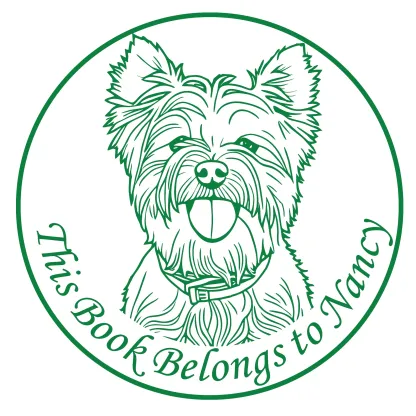 Personalized Pet Portrait Stamp with Text Wood Handle Stamp Self Inking