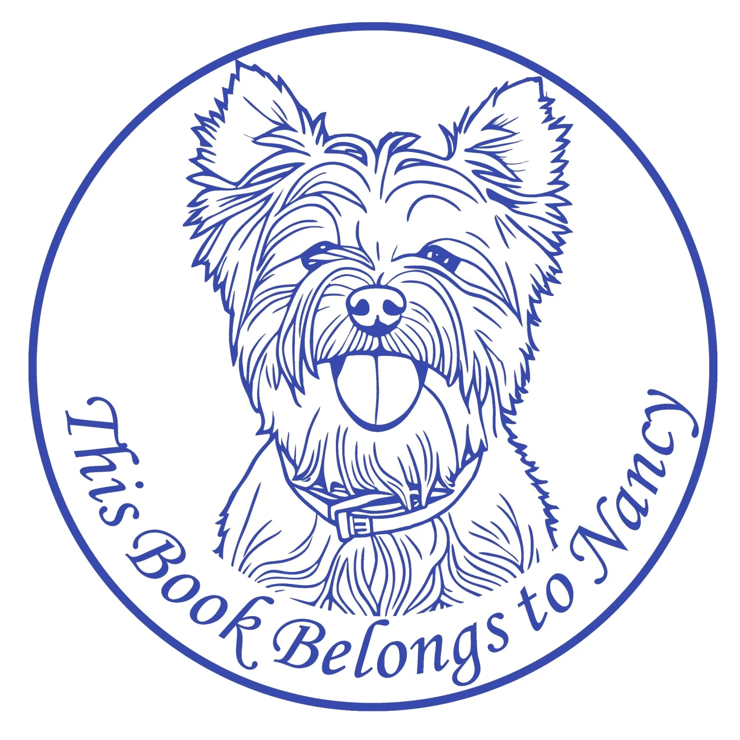 Personalized Pet Portrait Stamp with Text Wood Handle Stamp Self Inking