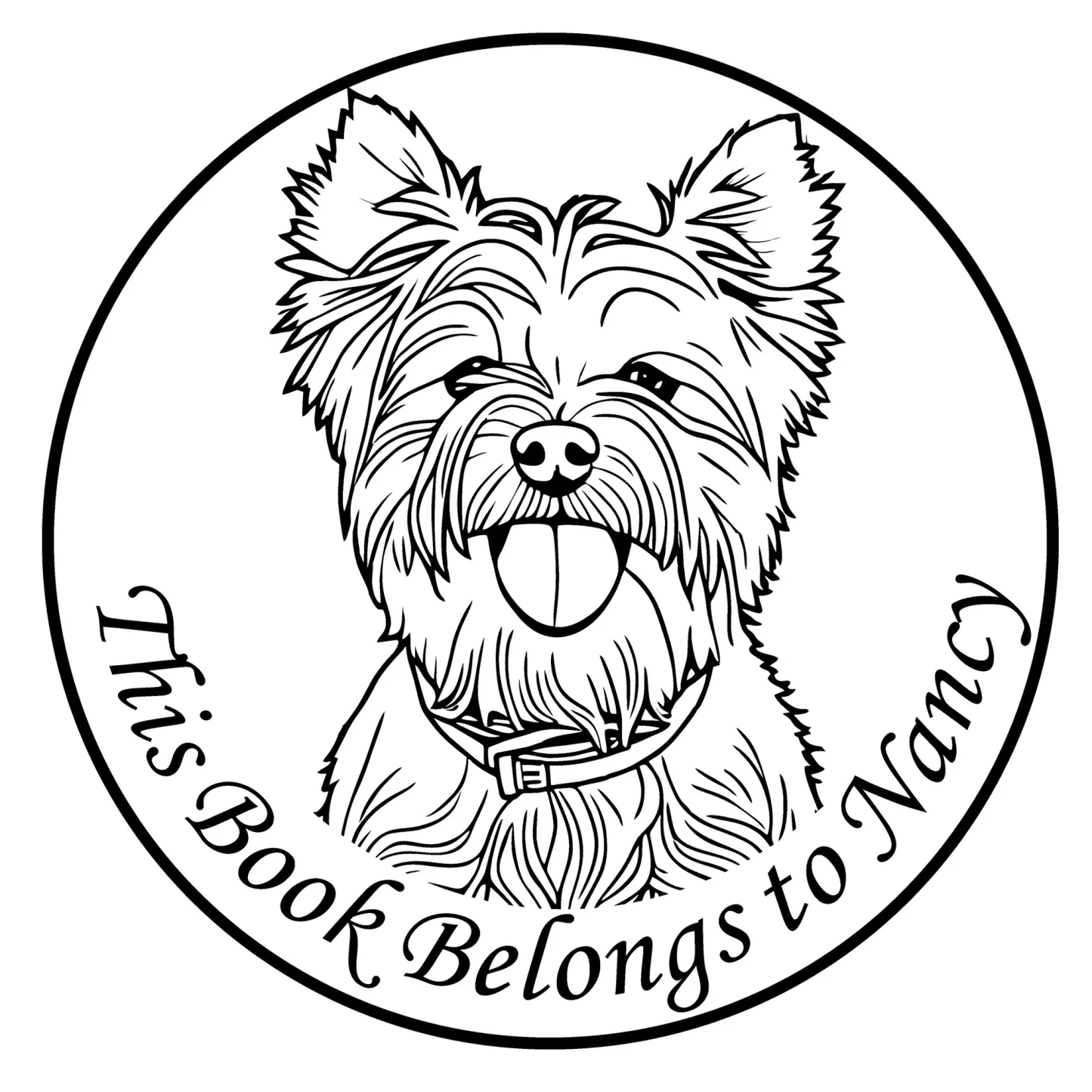 Personalized Pet Portrait Stamp with Text Wood Handle Stamp Self Inking