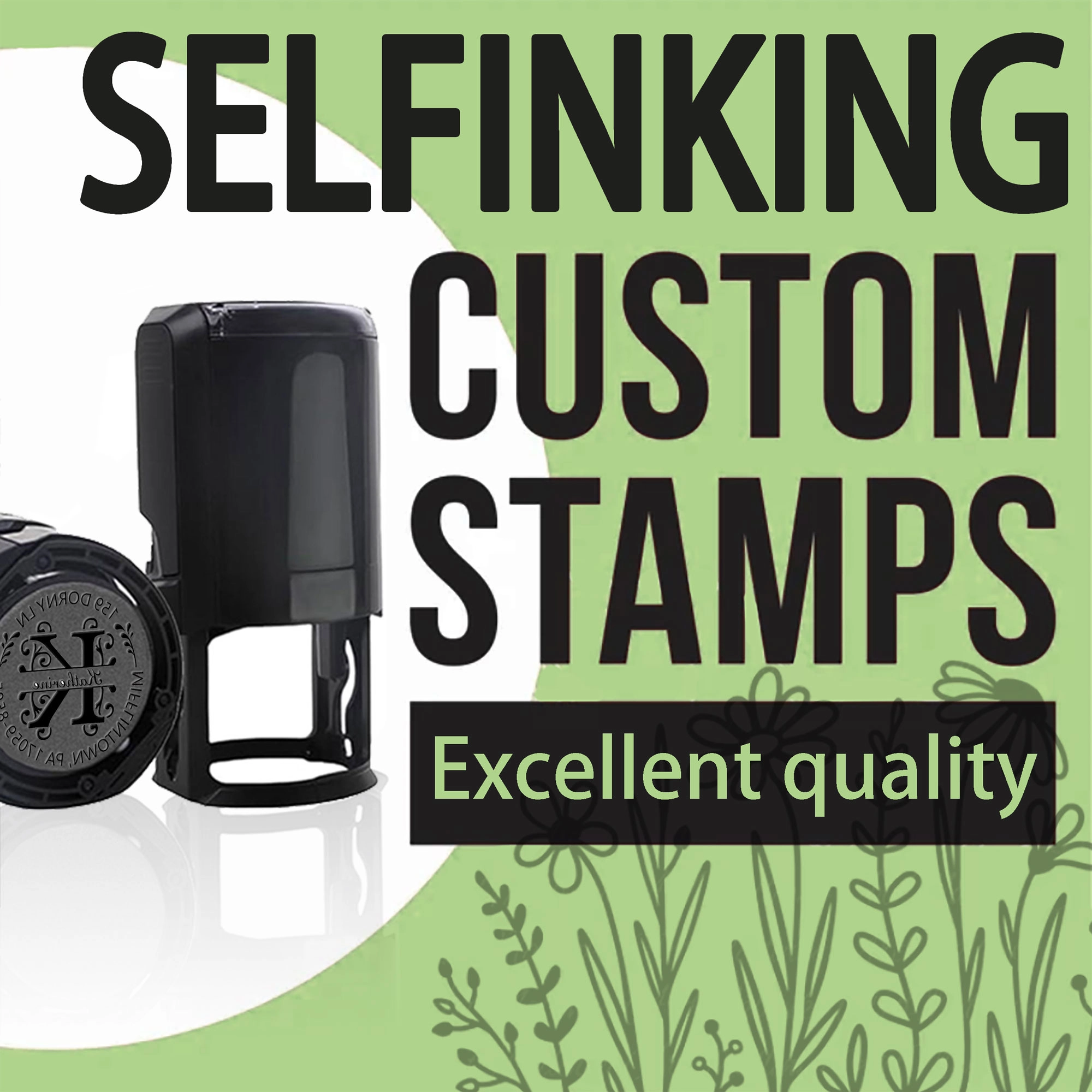 Custom Portrait Stamp with Text For Teacher with Text Wood Handle Stamp Self-inking Stamp