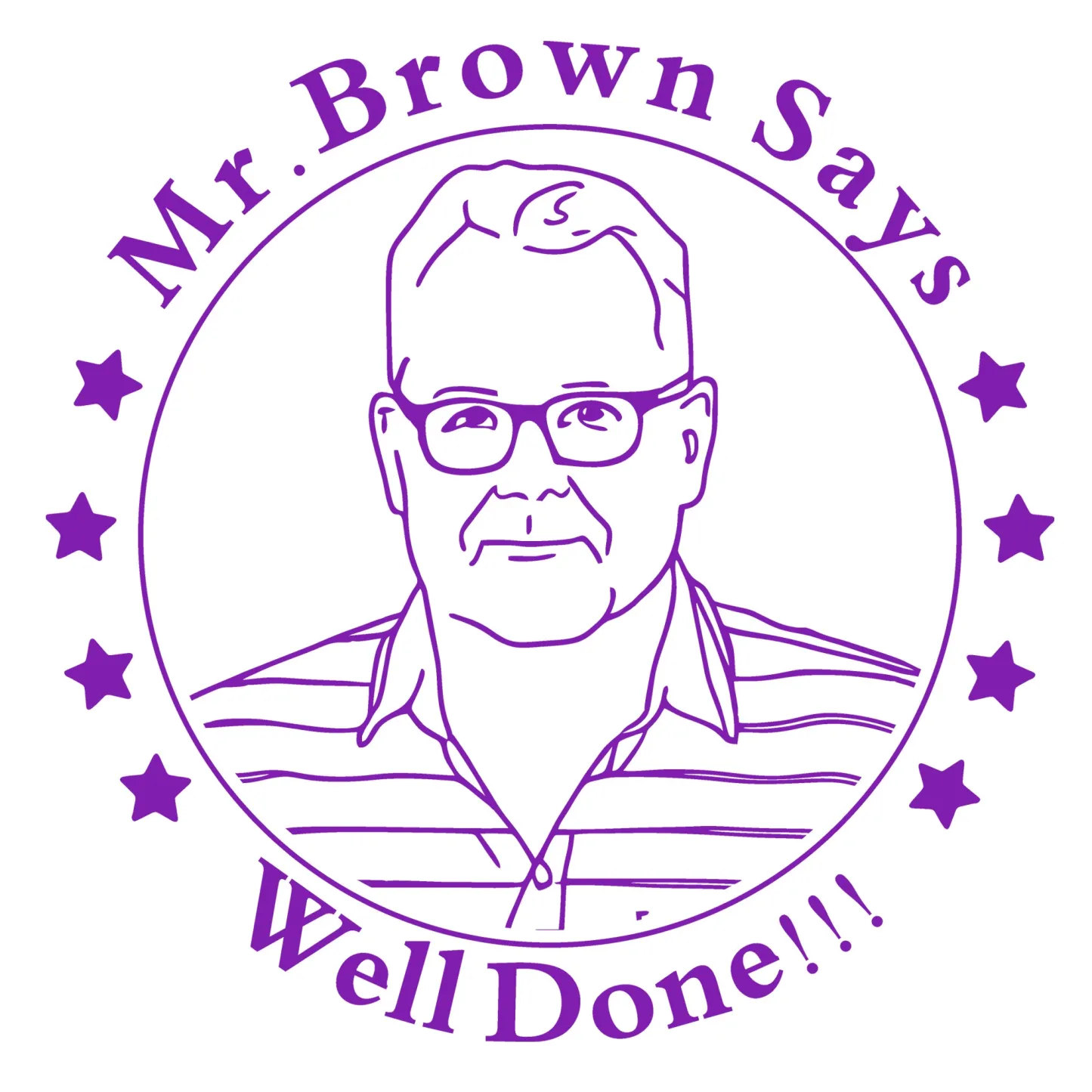 Custom Portrait Stamp with Text For Teacher with Text Wood Handle Stamp Self-inking Stamp