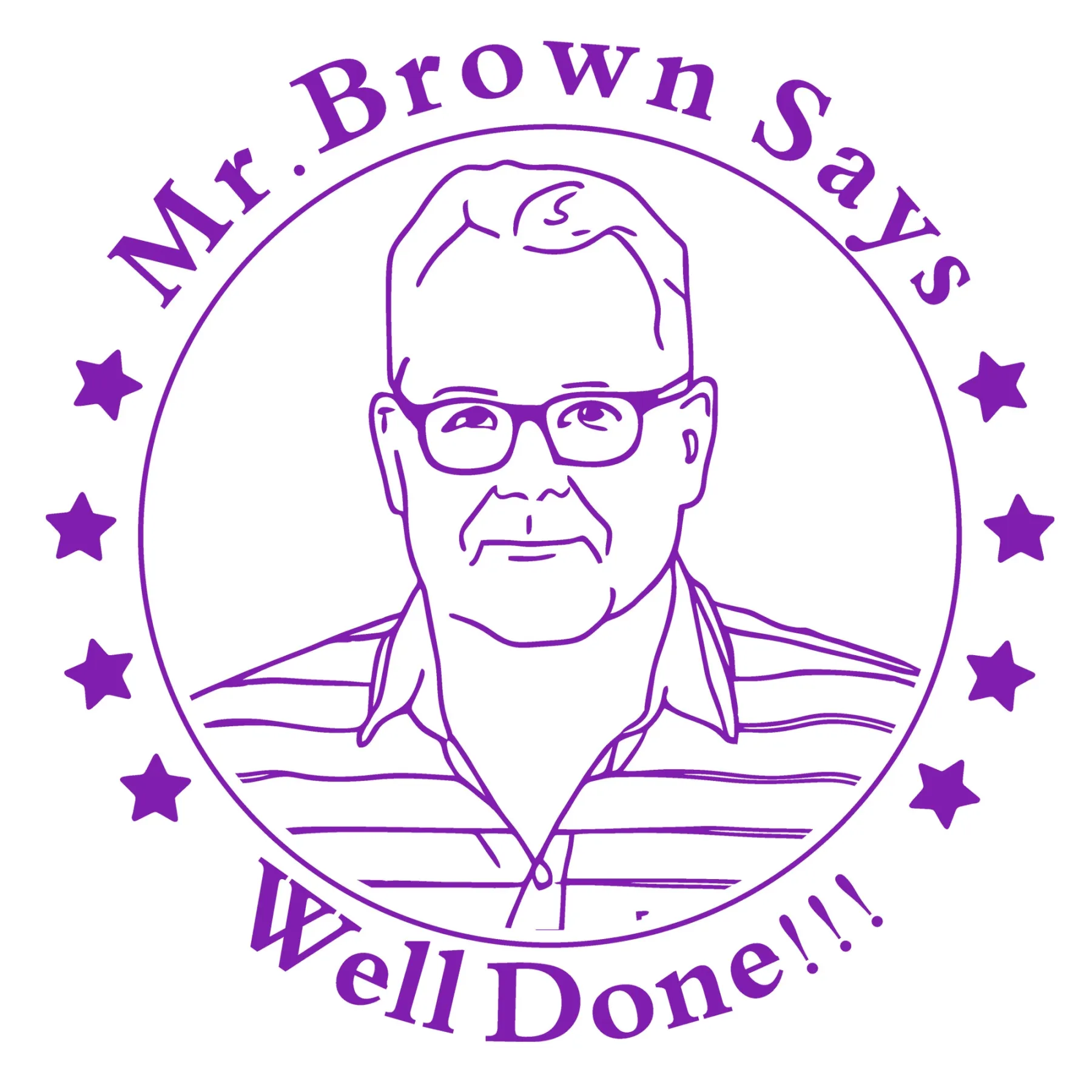 Custom Portrait Stamp with Text For Teacher with Text Wood Handle Stamp Self-inking Stamp