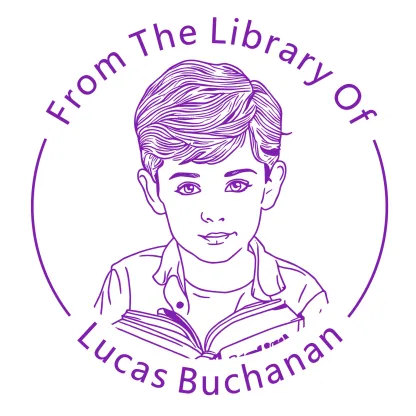 Custom Portrait From The Library Of Stamp with Text Wood Handle Stamp Self-inking Stamp