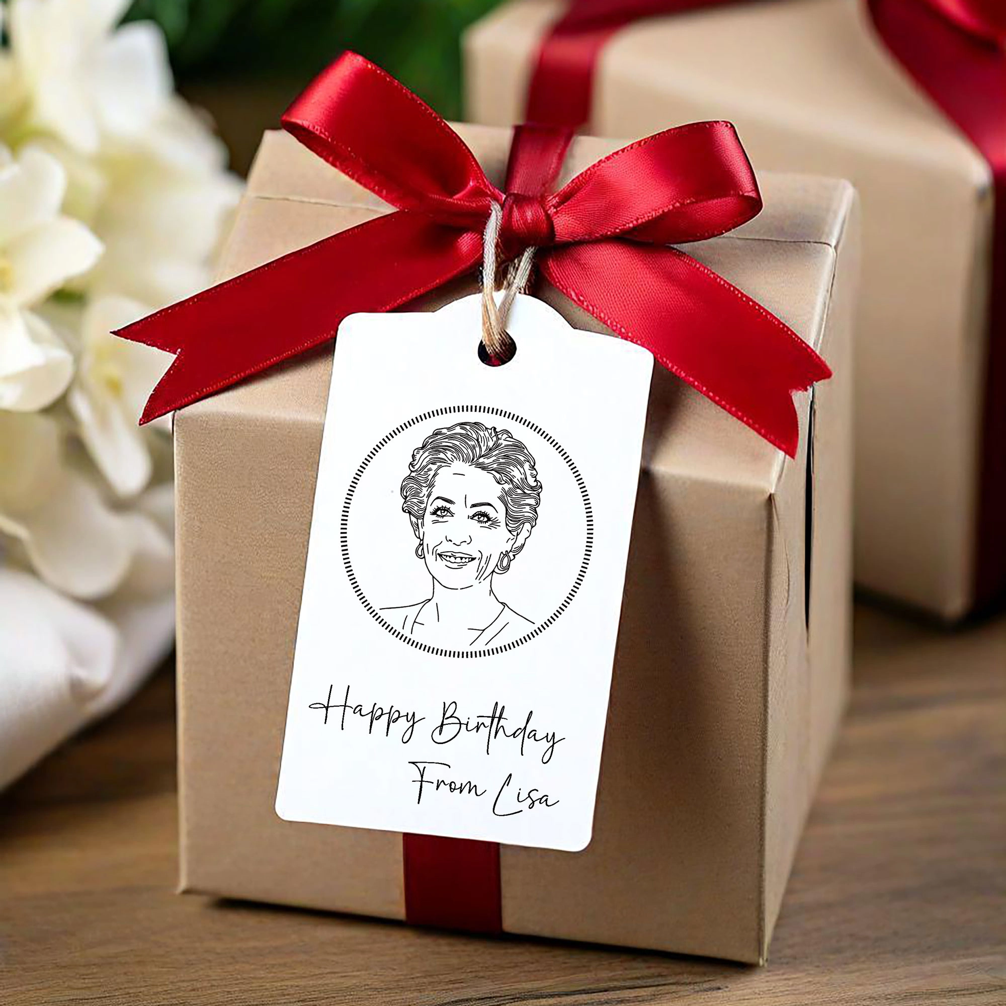 Custom Portrait Stamp Wood Handle Stamp Self-inking Stamp