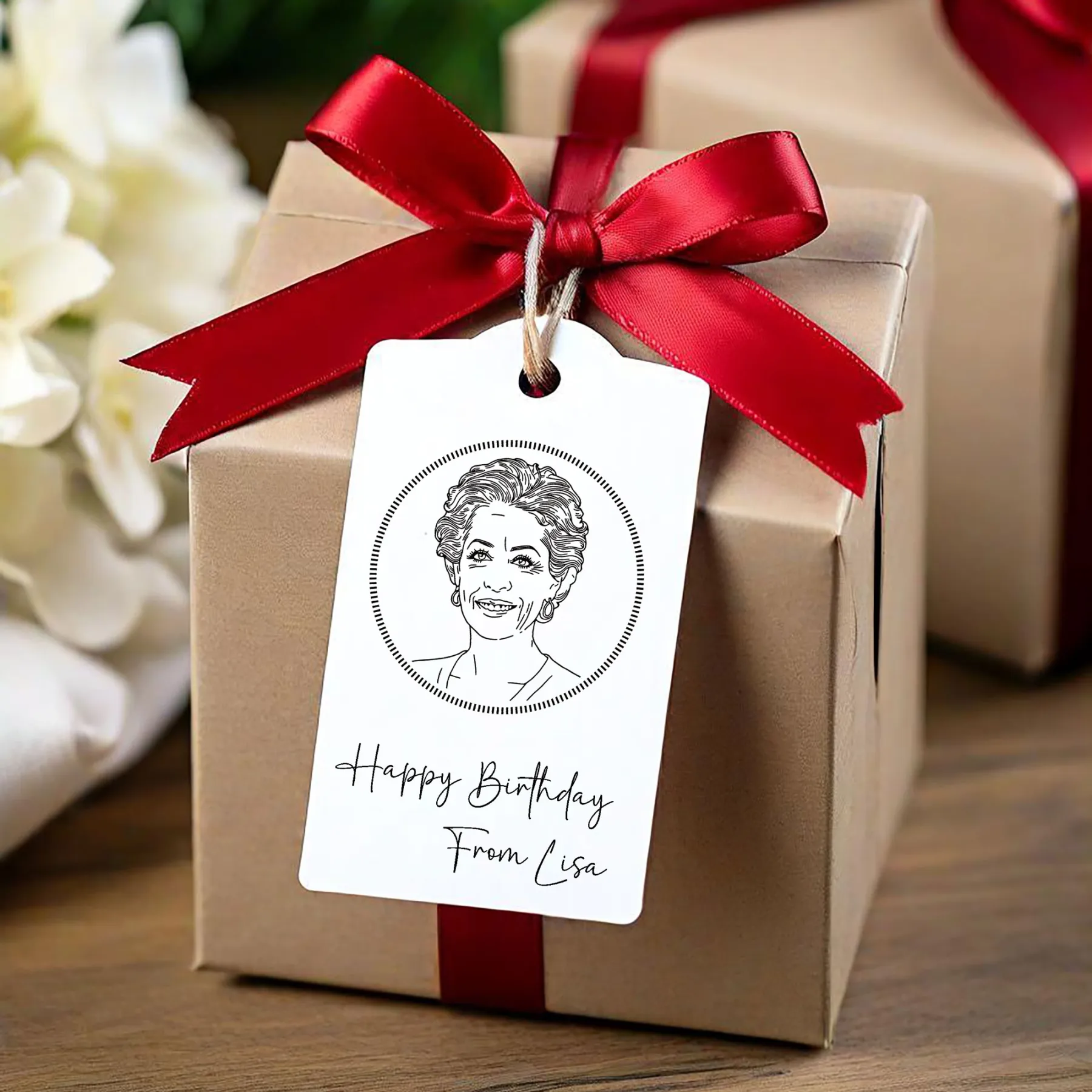 Custom Portrait Stamp Wood Handle Stamp Self-inking Stamp