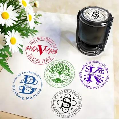 Custom Initial Text From Stamp Wood Handle Stamp Self-inking Stamp Book Embosser