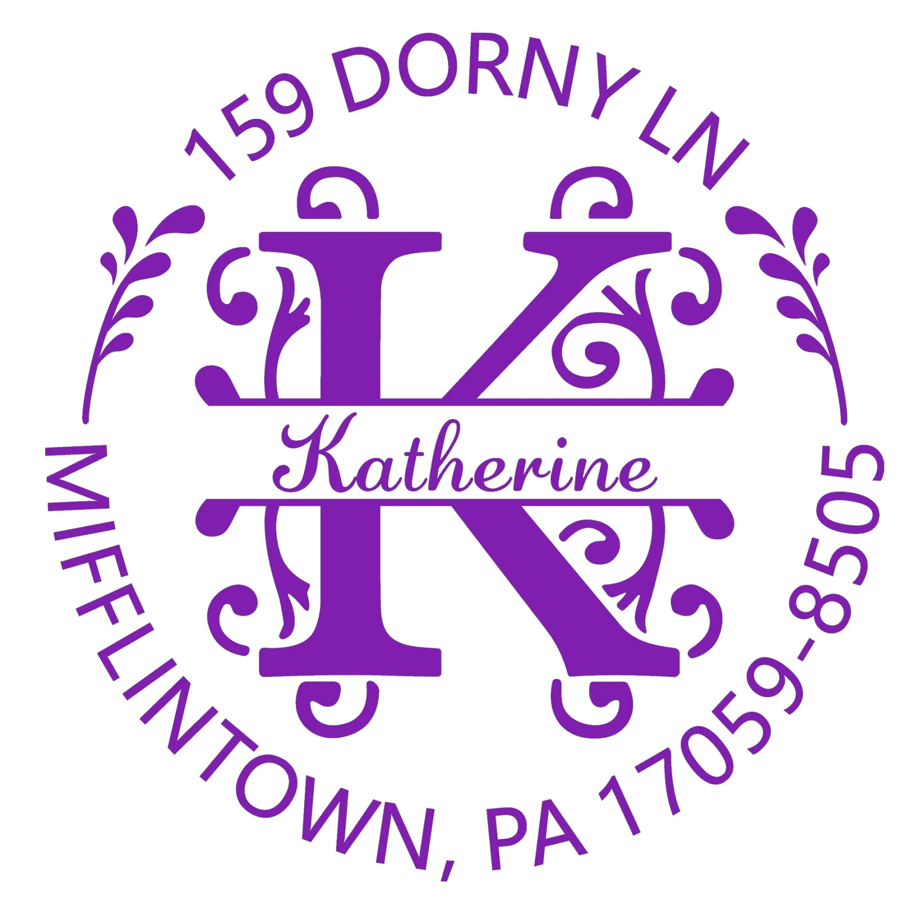 Custom Name Initial Text Stamp Wood Handle Stamp Self-inking Stamp Book Embosser