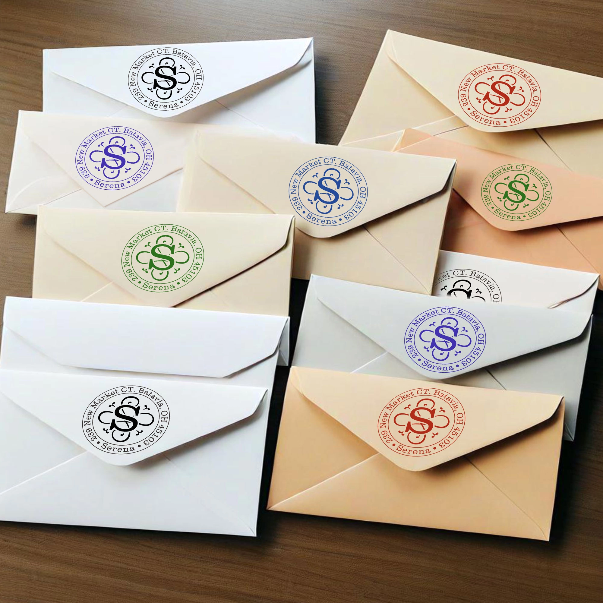 Custom Initial Text Stamp Wood Handle Stamp Self-inking Stamp Book Embosser