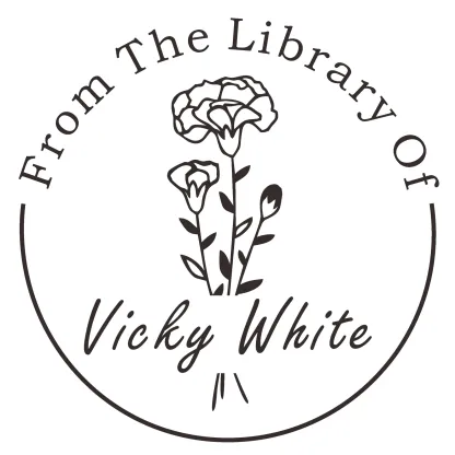 Custom Birth Flower Text From The Library Of Stamp Wood Handle Stamp Self-inking Stamp Book Embosser