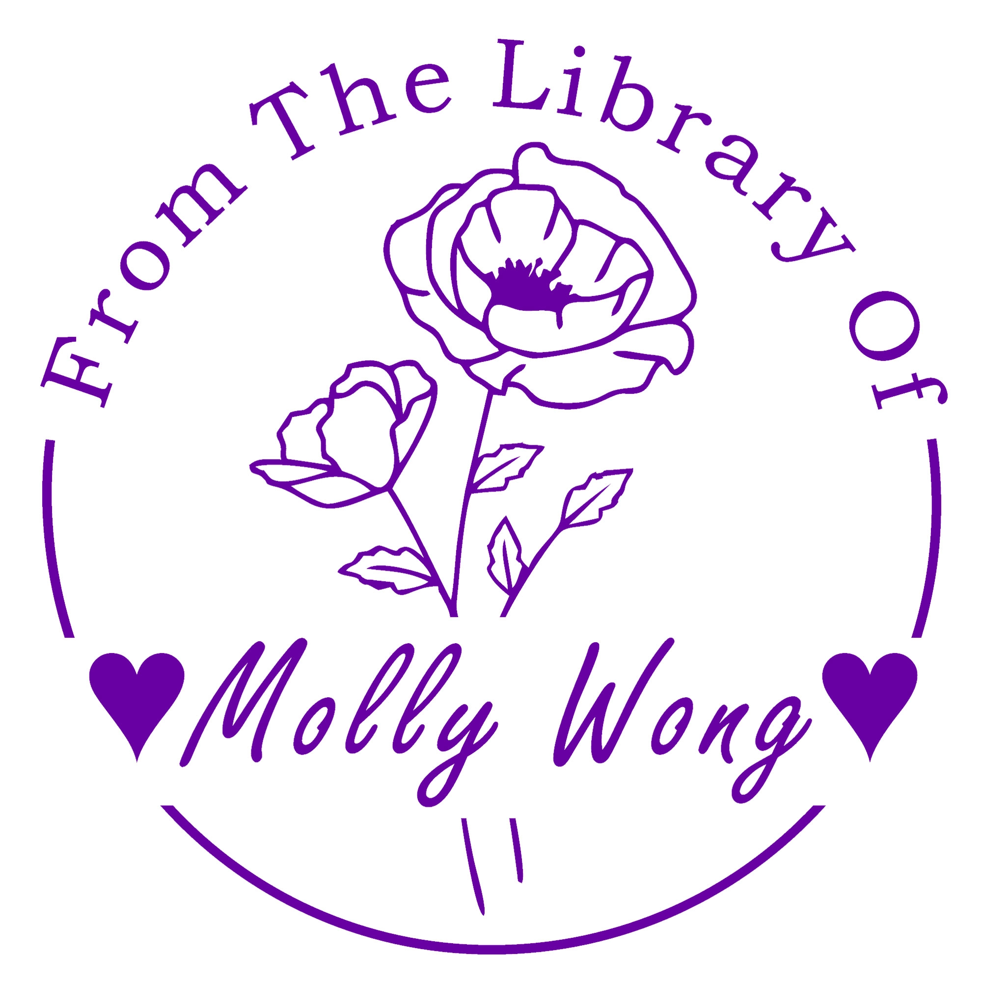 Custom Birth Flower Text From The Library Of Stamp Wood Handle Stamp Self-inking Stamp Book Embosser