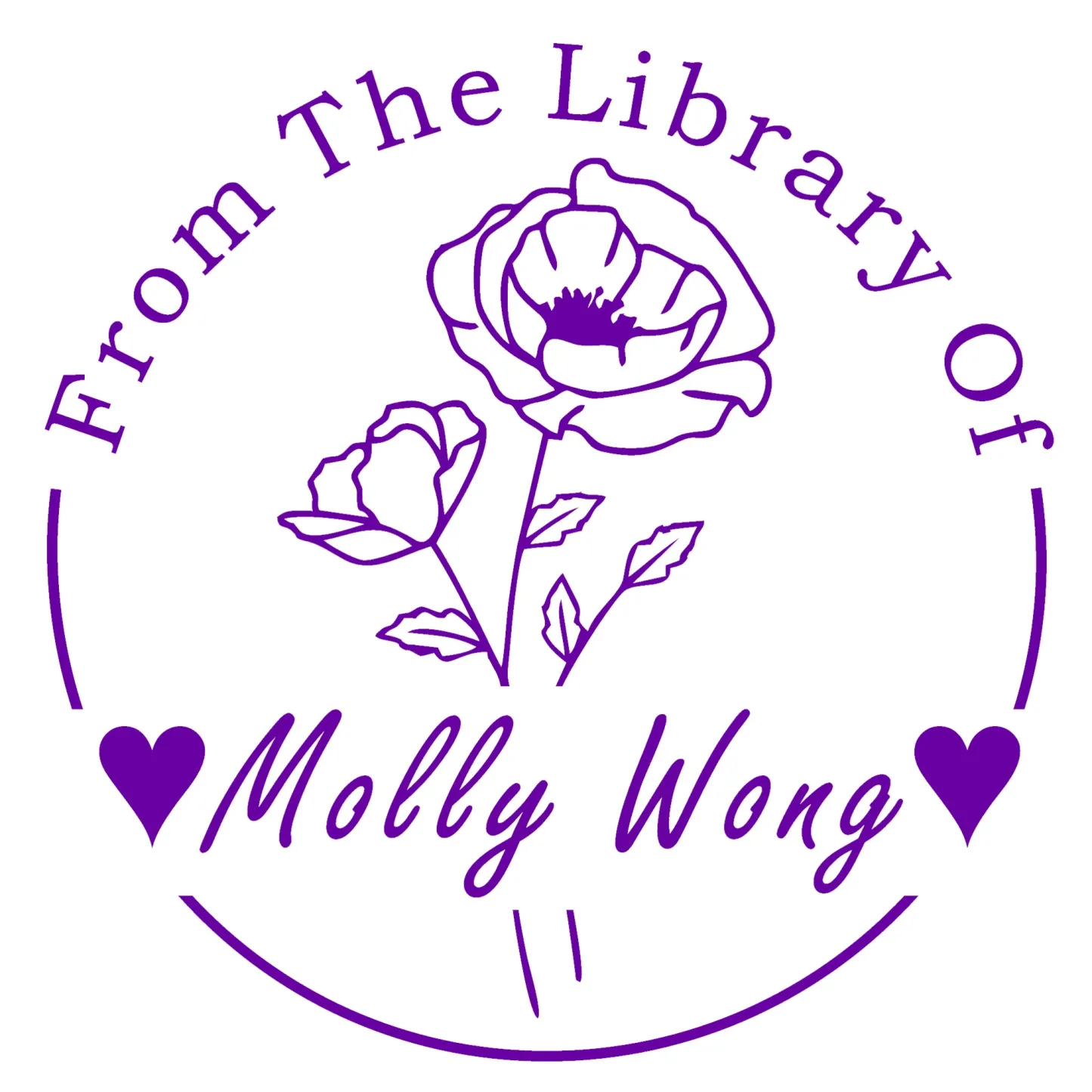 Custom Birth Flower Text From The Library Of Stamp Wood Handle Stamp Self-inking Stamp Book Embosser