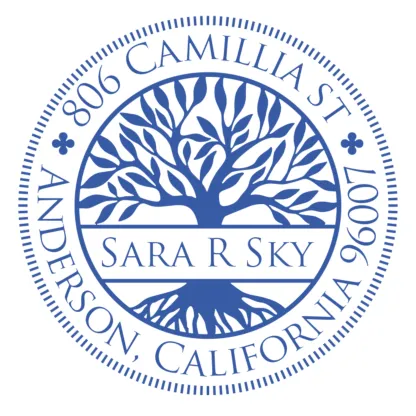 Custom Tree of Life Text Stamp Wood Handle Stamp Self-inking Stamp Book Embosser