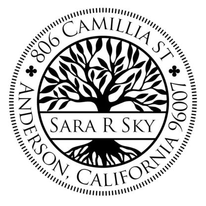 Custom Tree of Life Text Stamp Wood Handle Stamp Self-inking Stamp Book Embosser