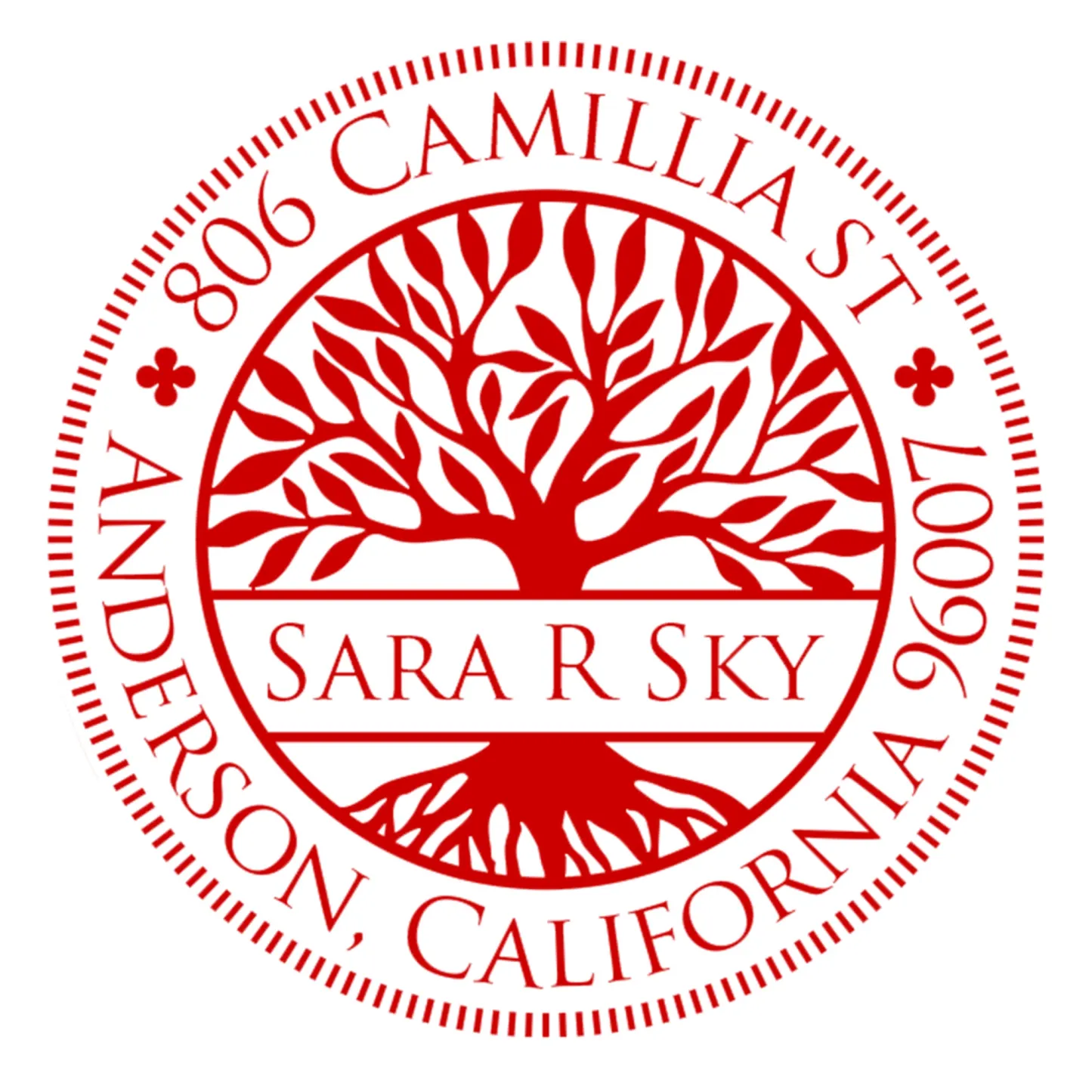 Custom Tree of Life Text Stamp Wood Handle Stamp Self-inking Stamp Book Embosser