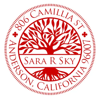 Custom Tree of Life Text Stamp Wood Handle Stamp Self-inking Stamp Book Embosser