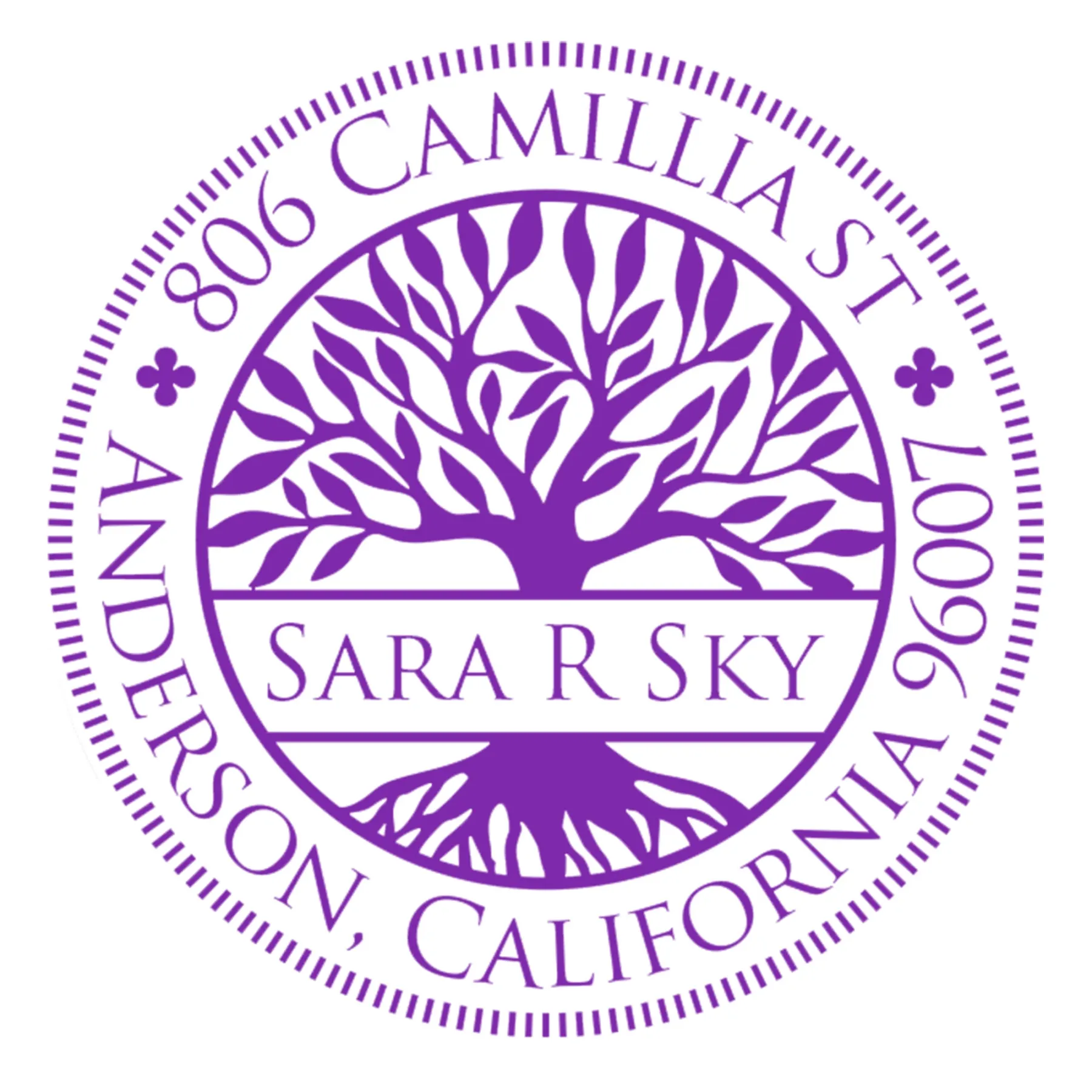 Custom Tree of Life Text Stamp Wood Handle Stamp Self-inking Stamp Book Embosser