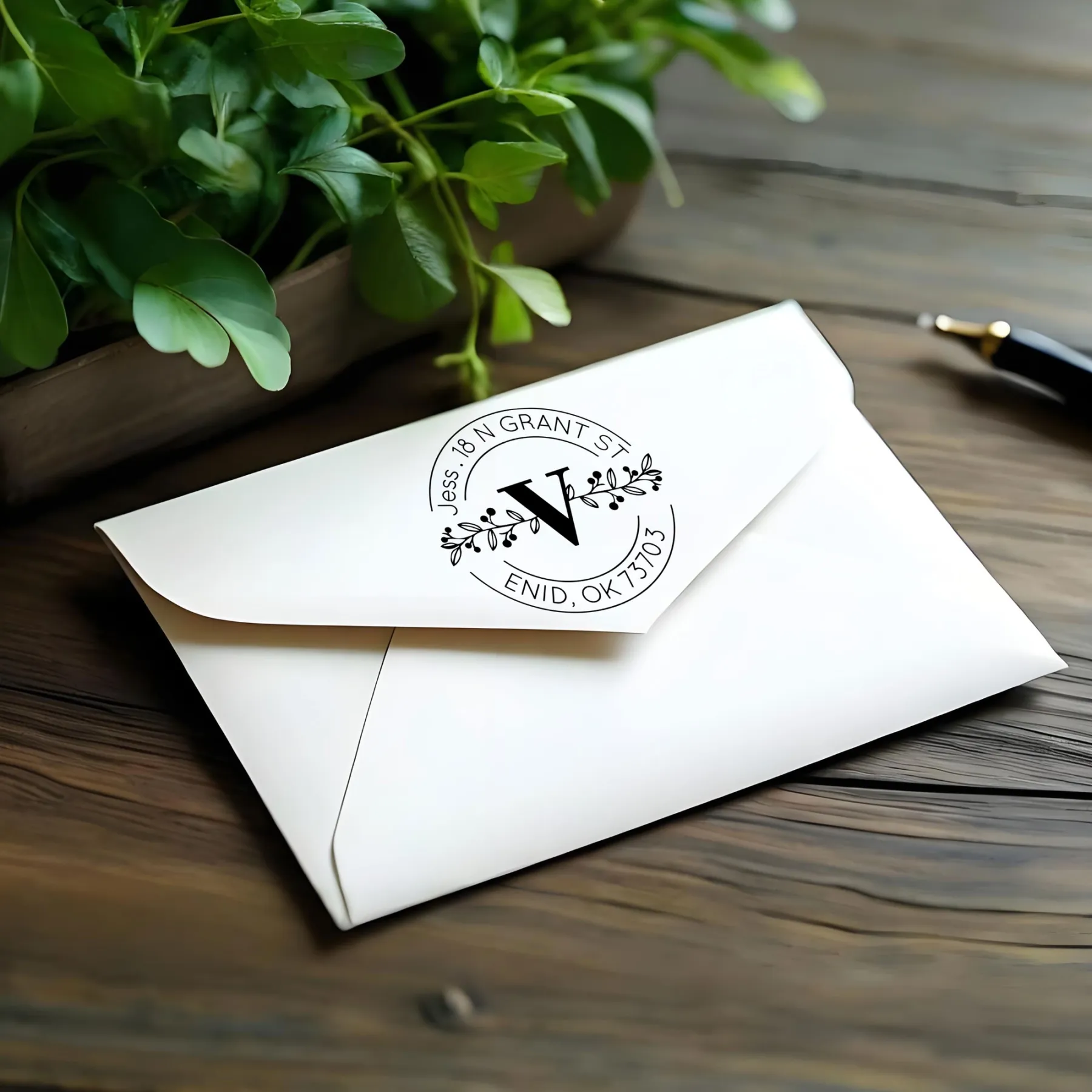 Custom Initial Text From Stamp Wood Handle Stamp Self-inking Stamp Book Embosser