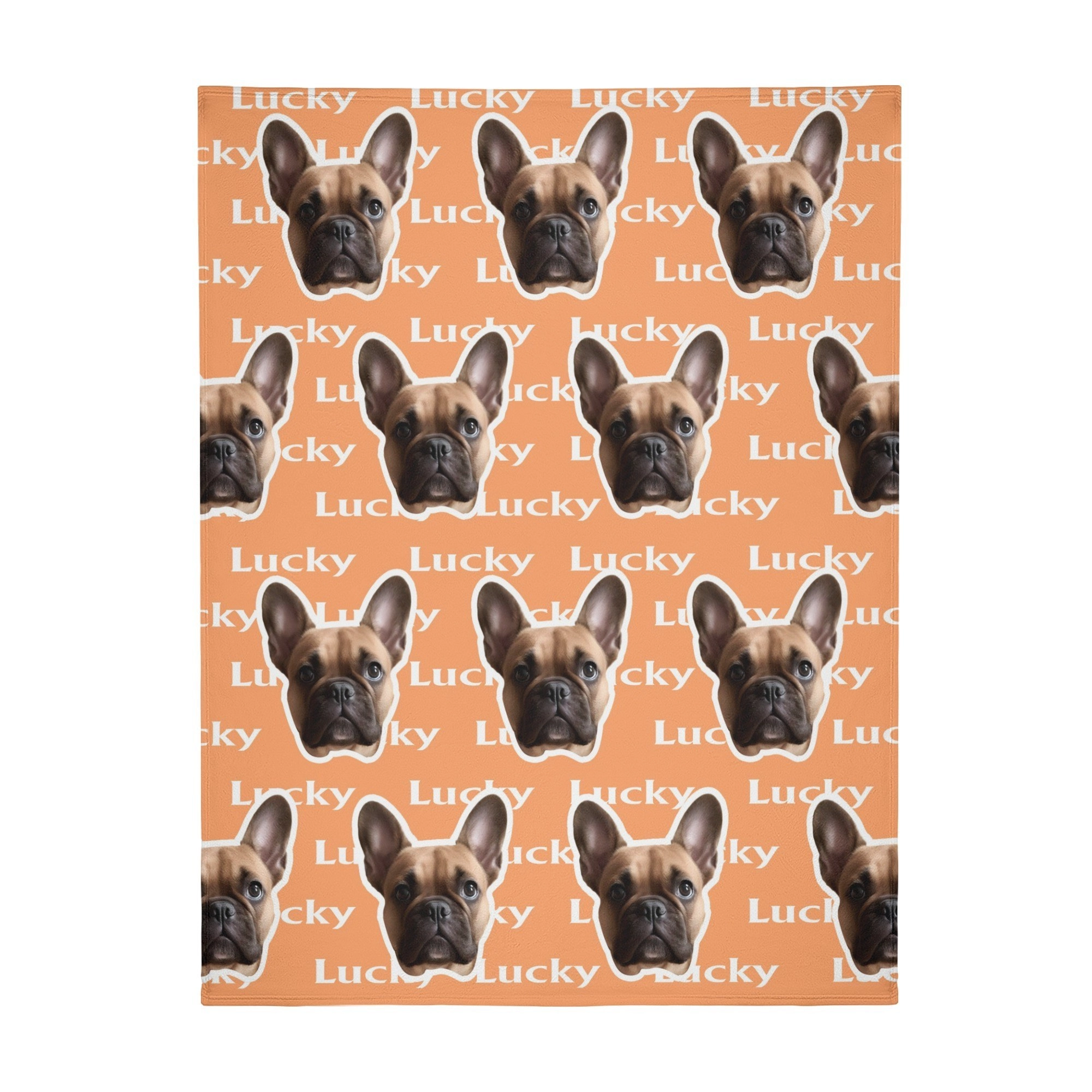 Personalized Fuzzy Fleece Blanket with Pet Face Photo and Text