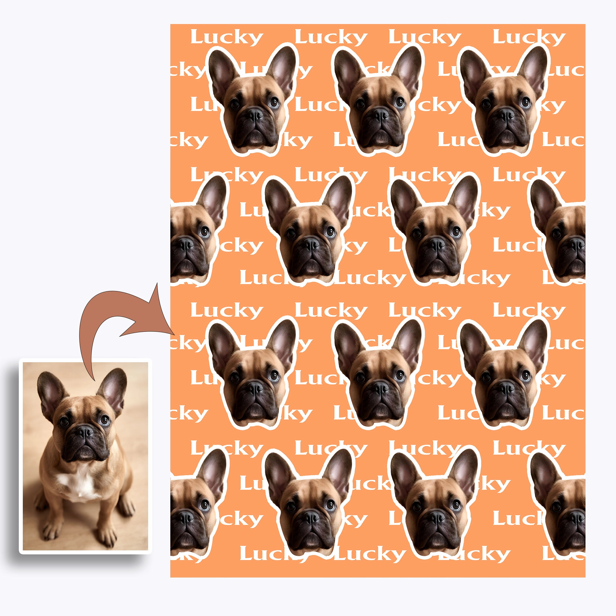 Personalized Fuzzy Fleece Blanket with Pet Face Photo and Text